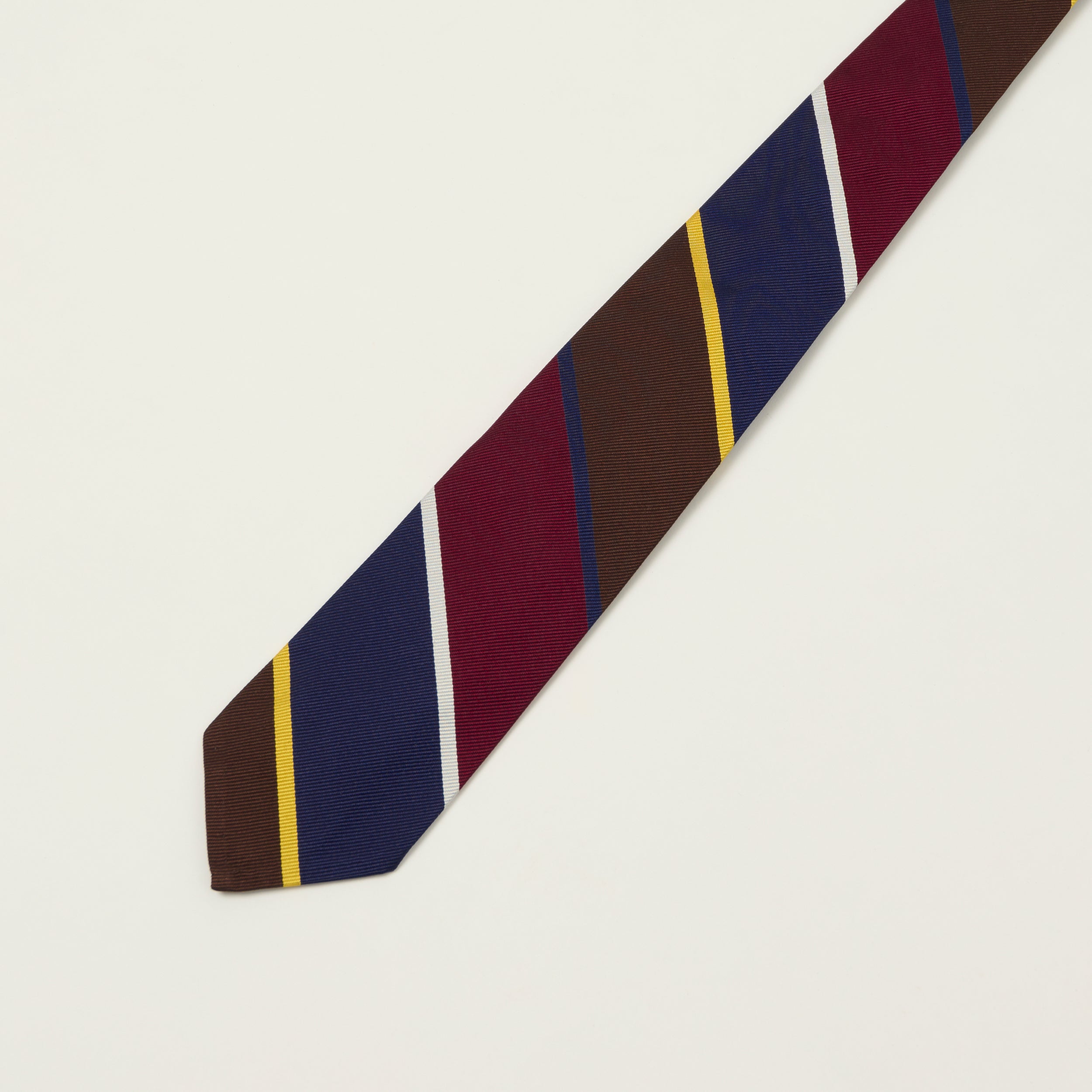 Beams Plus Preppy Striped Tie - Navy/Burgundy