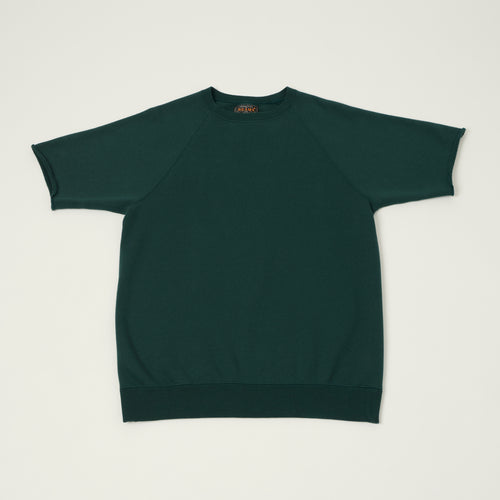 Beams Plus Cut Off Sleeve Raglan Sweatshirt - Dark Green