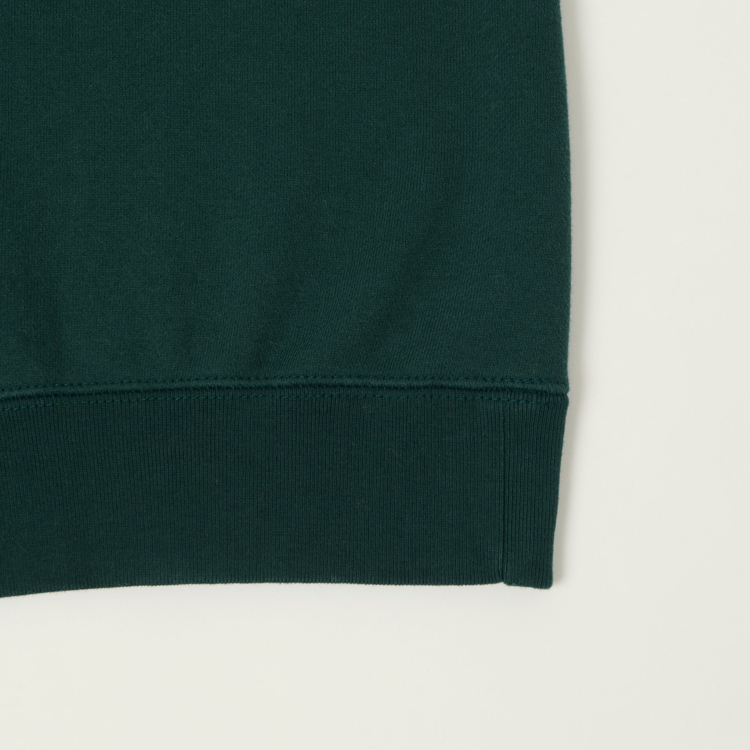 Beams Plus Cut Off Sleeve Raglan Sweatshirt - Dark Green