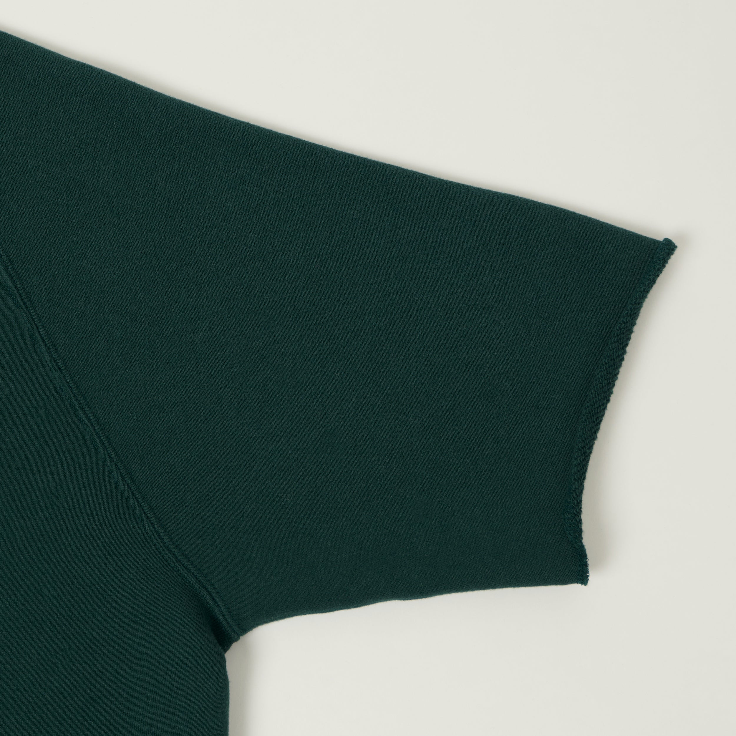 Beams Plus Cut Off Sleeve Raglan Sweatshirt - Dark Green