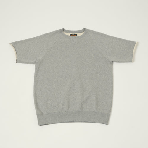 Beams Plus Cut Off Sleeve Raglan Sweatshirt - Heather Grey