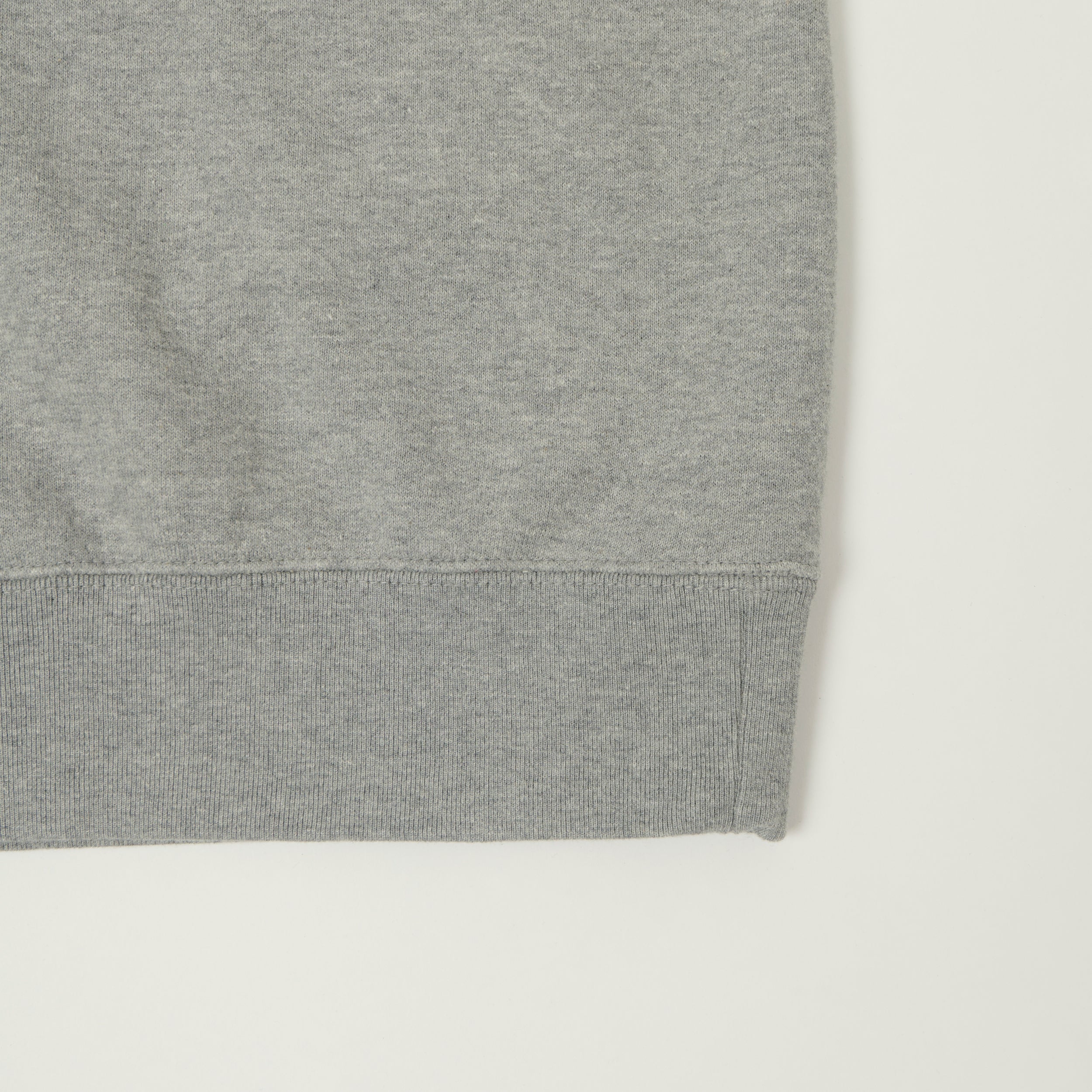 Beams Plus Cut Off Sleeve Raglan Sweatshirt - Heather Grey