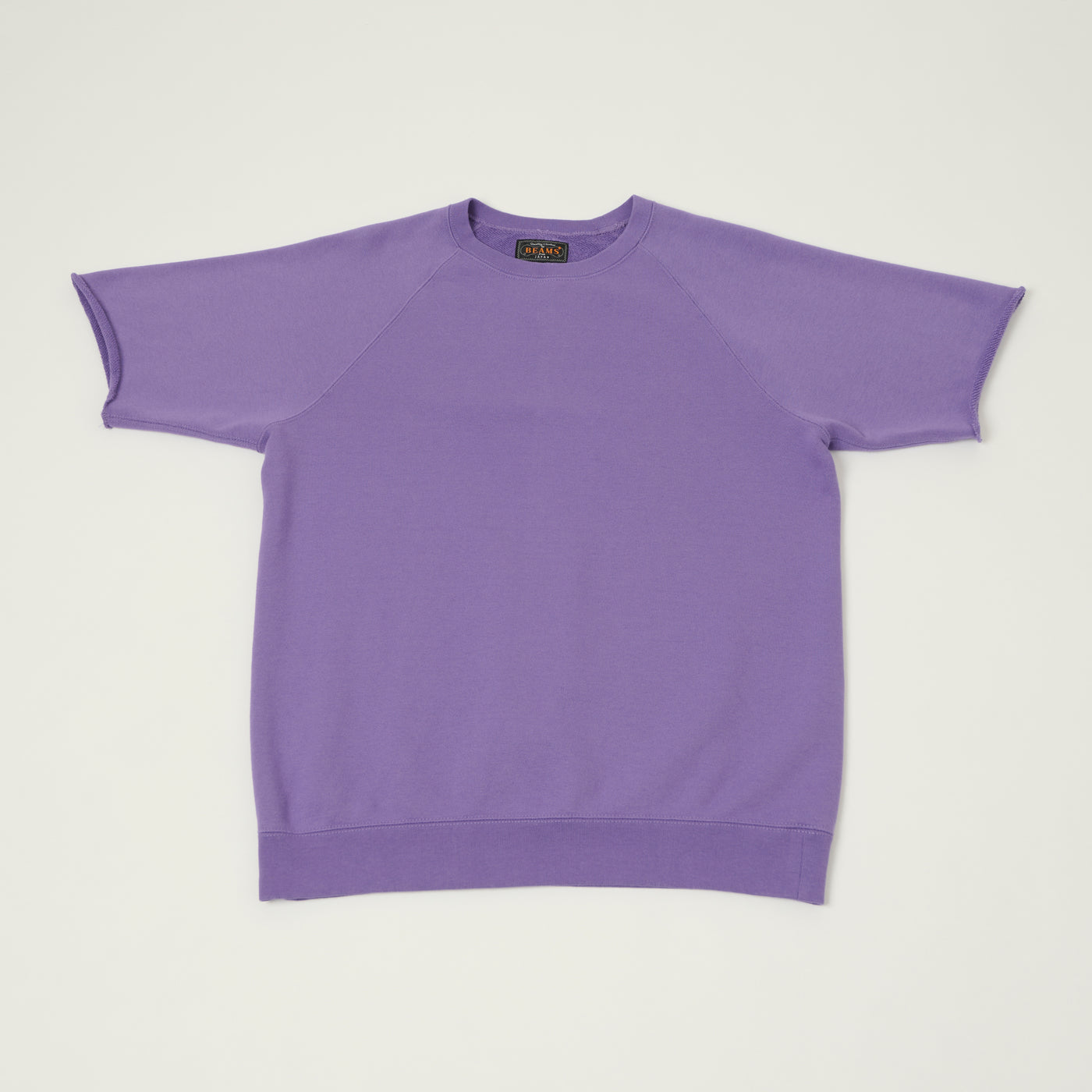 Beams Plus Cut Off Sleeve Raglan Sweatshirt - Purple