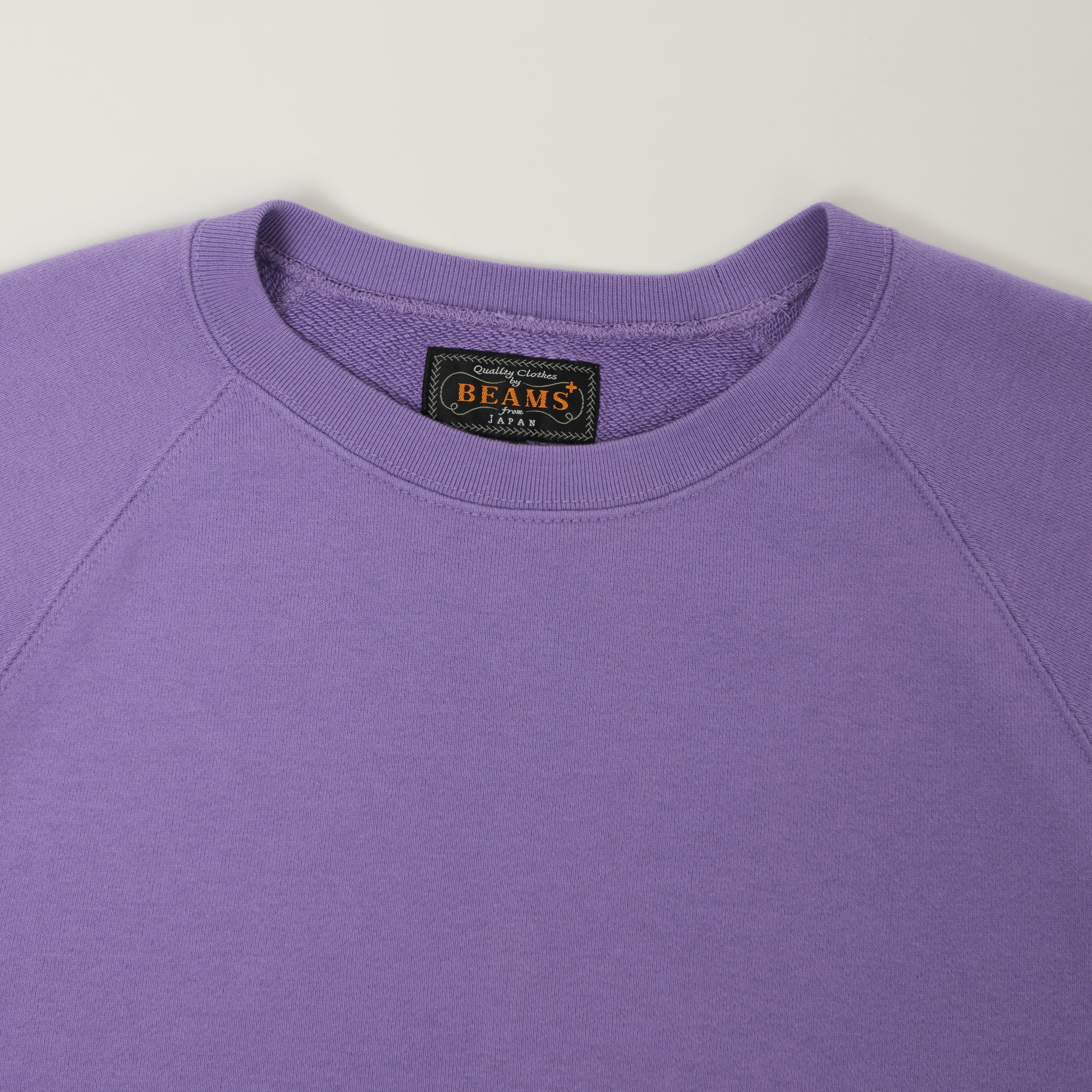 Beams Plus Cut Off Sleeve Raglan Sweatshirt - Purple