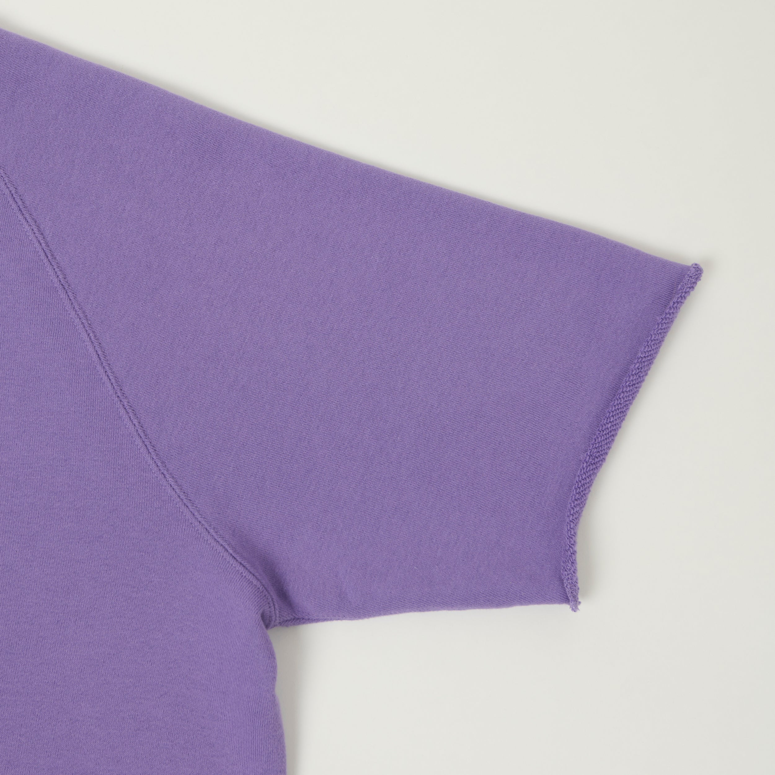 Beams Plus Cut Off Sleeve Raglan Sweatshirt - Purple