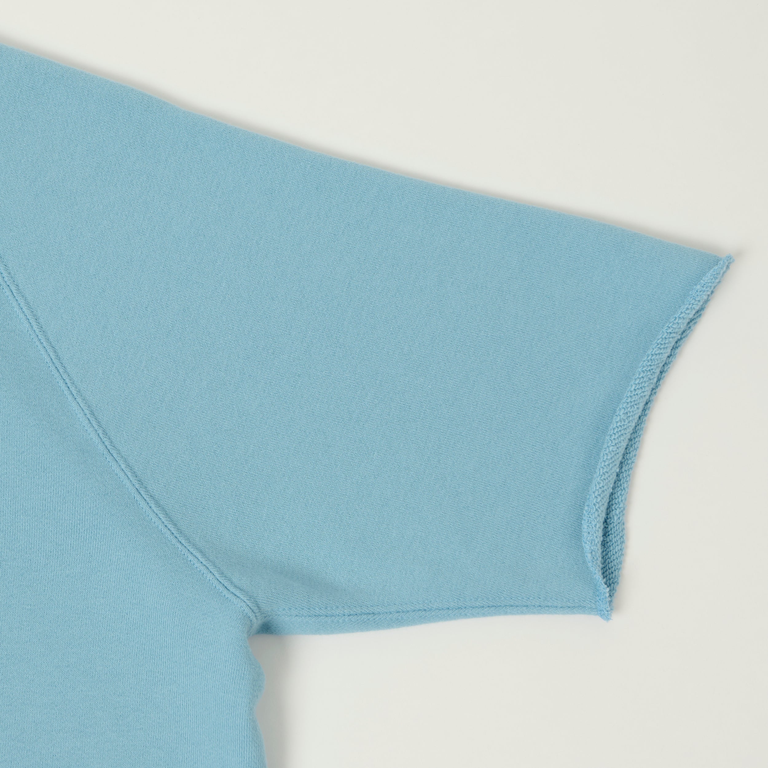 Beams Plus Cut Off Sleeve Raglan Sweatshirt - Sax