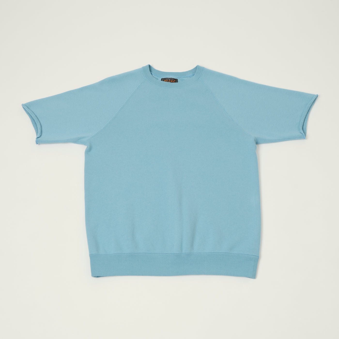 Beams Plus Cut Off Sleeve Raglan Sweatshirt - Sax