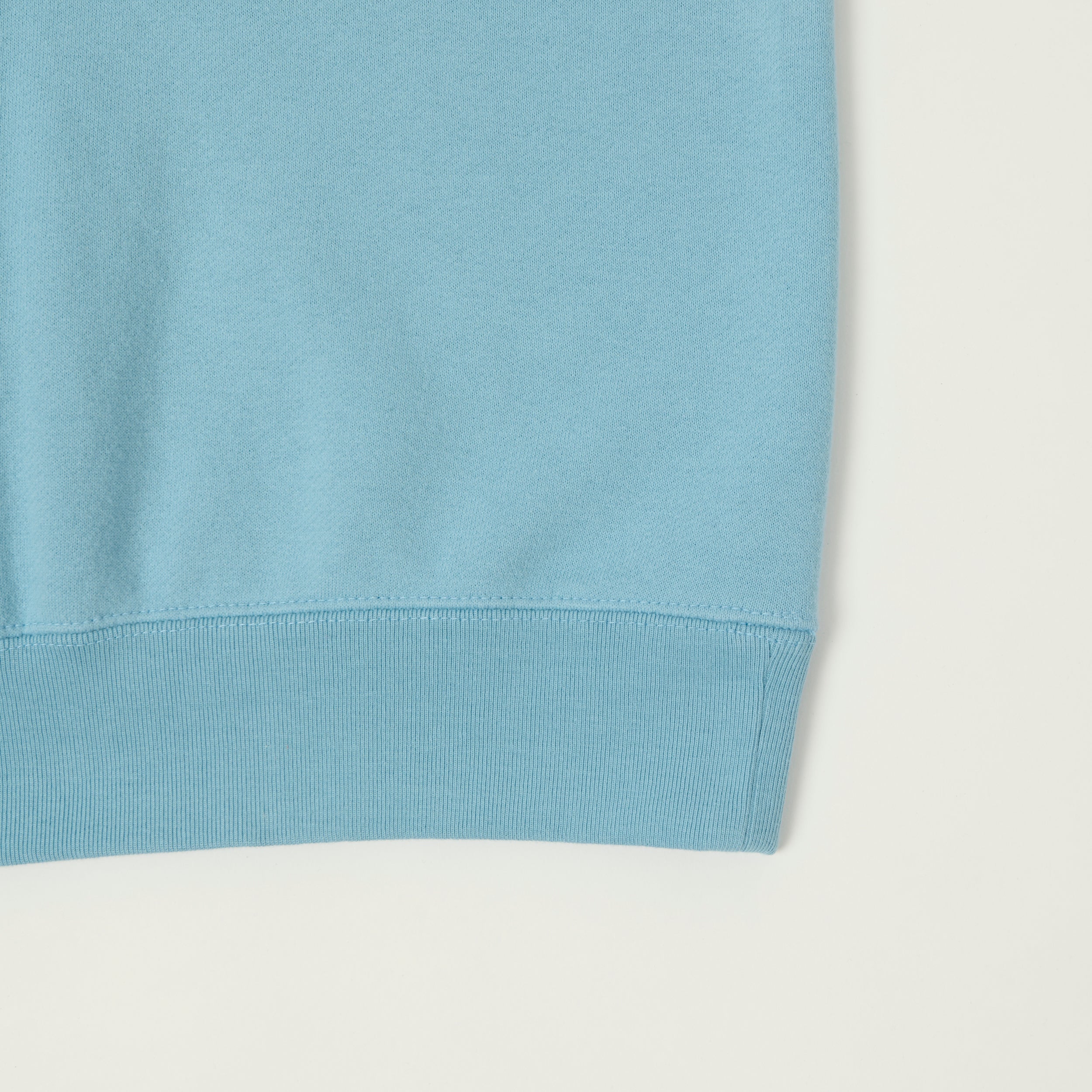 Beams Plus Cut Off Sleeve Raglan Sweatshirt - Sax