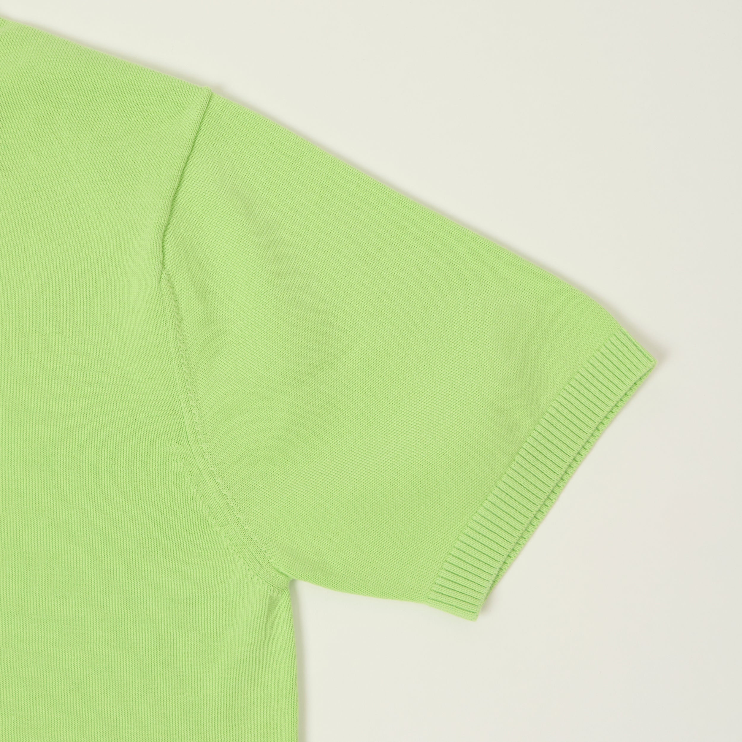 Beams Plus Lightweight Knit Polo Shirt - Light Green