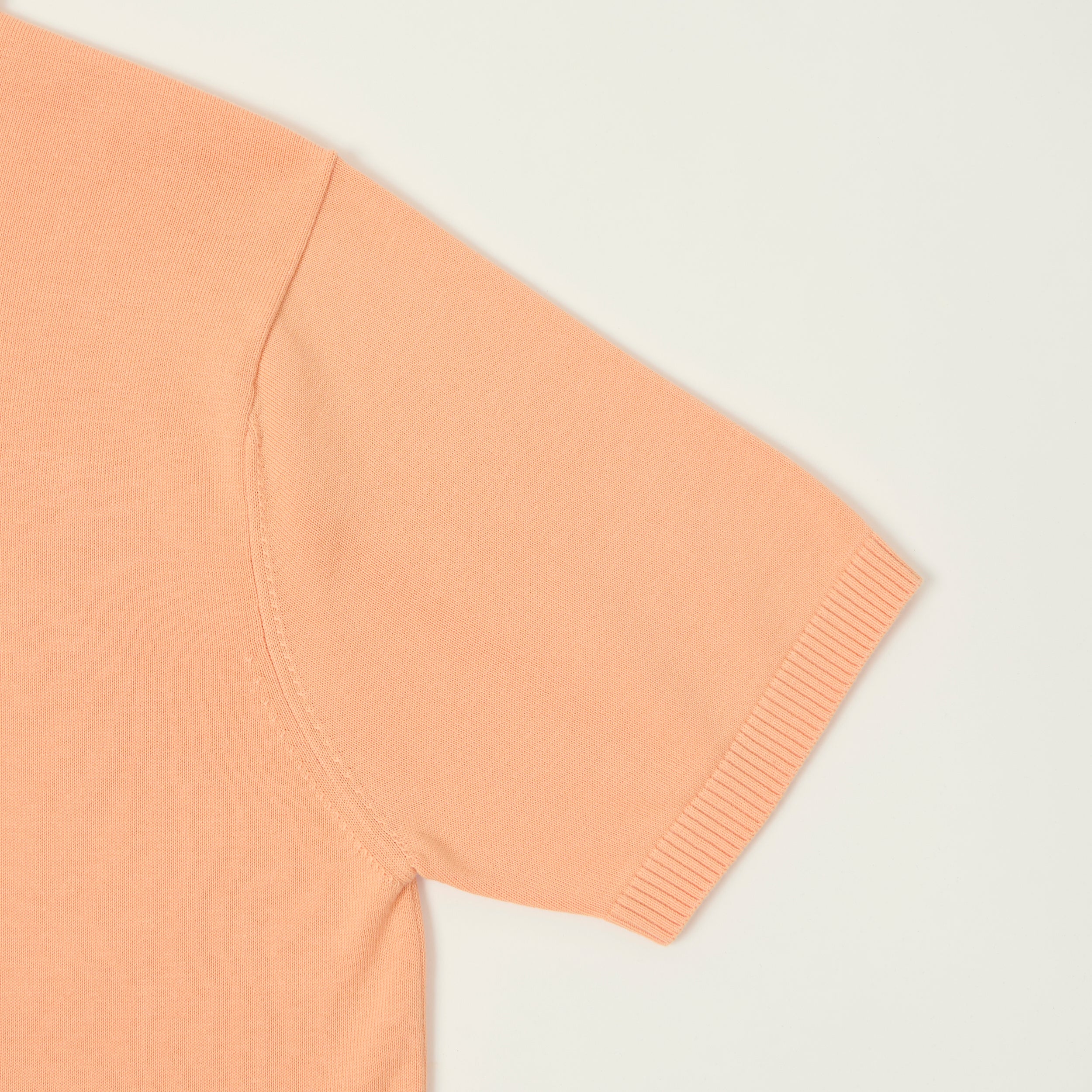 Beams Plus Lightweight Knit Polo Shirt - Orange
