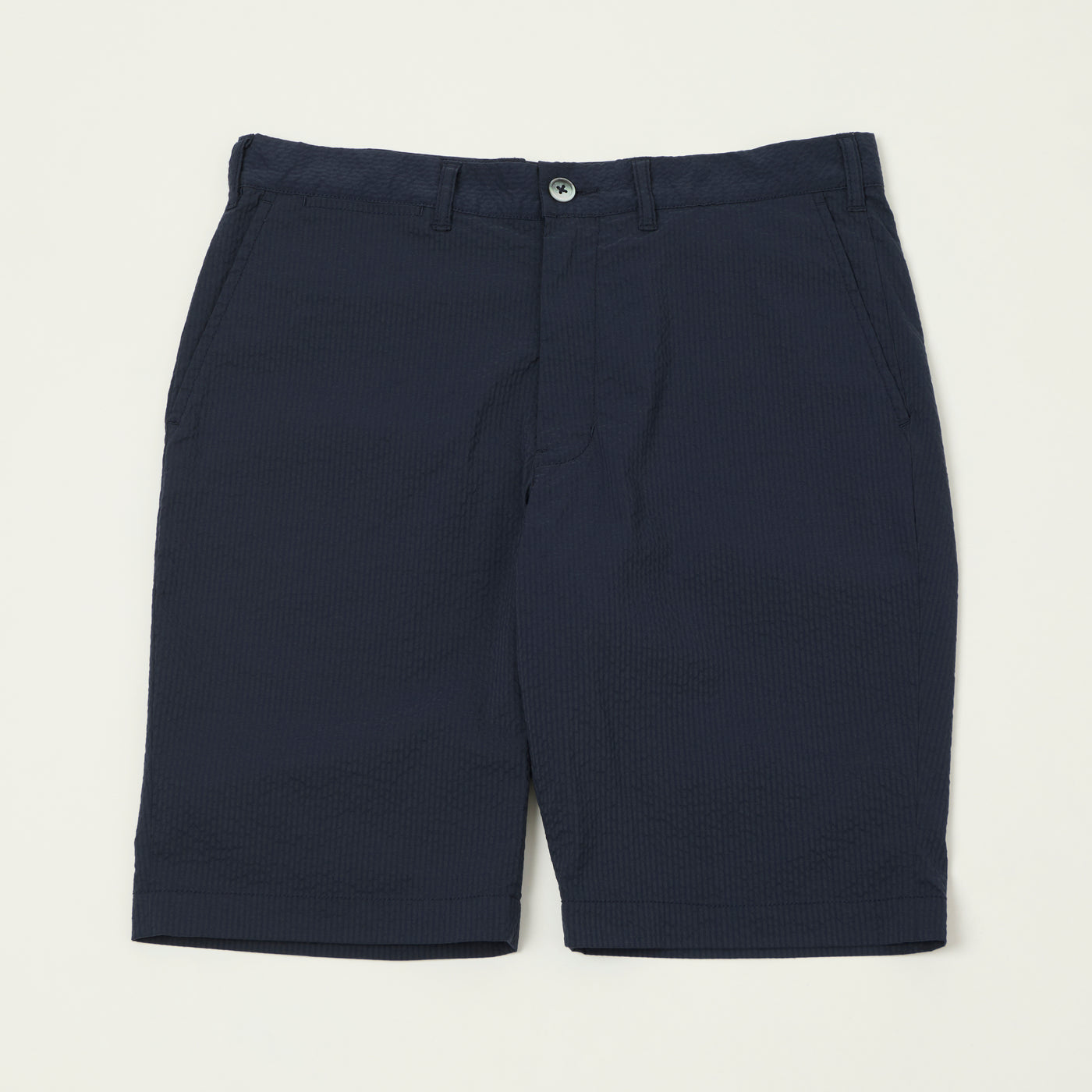 Beams Plus Lighweight Seersucker Shorts - Navy