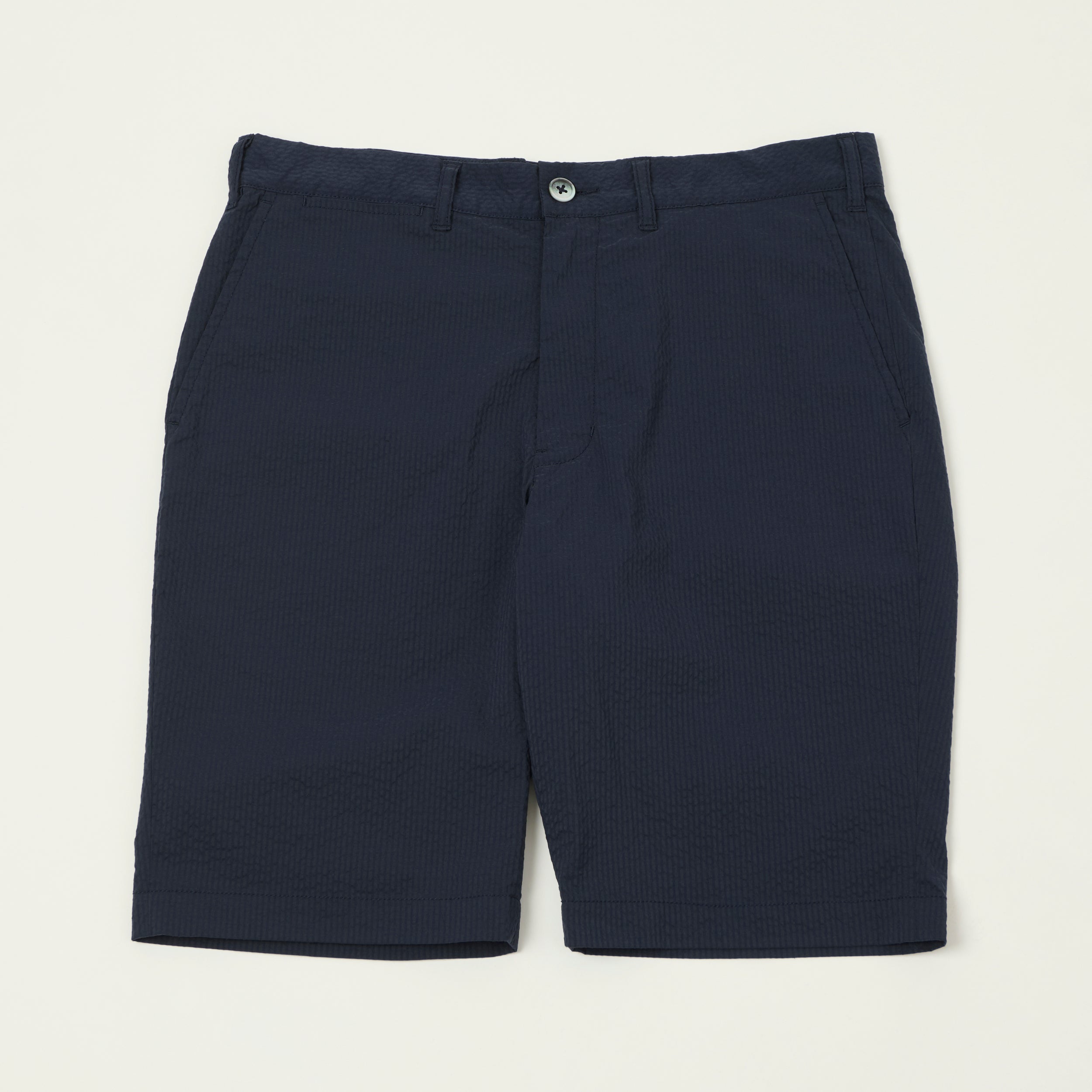 Beams Plus Lighweight Seersucker Shorts - Navy