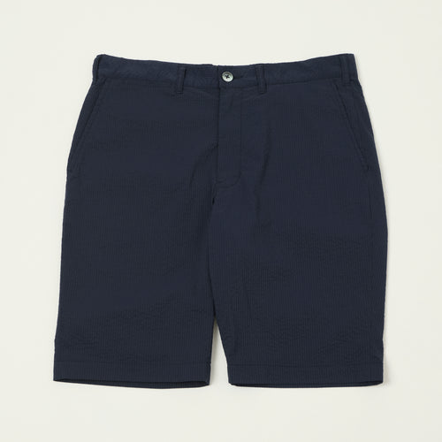 Beams Plus Lighweight Seersucker Shorts - Navy