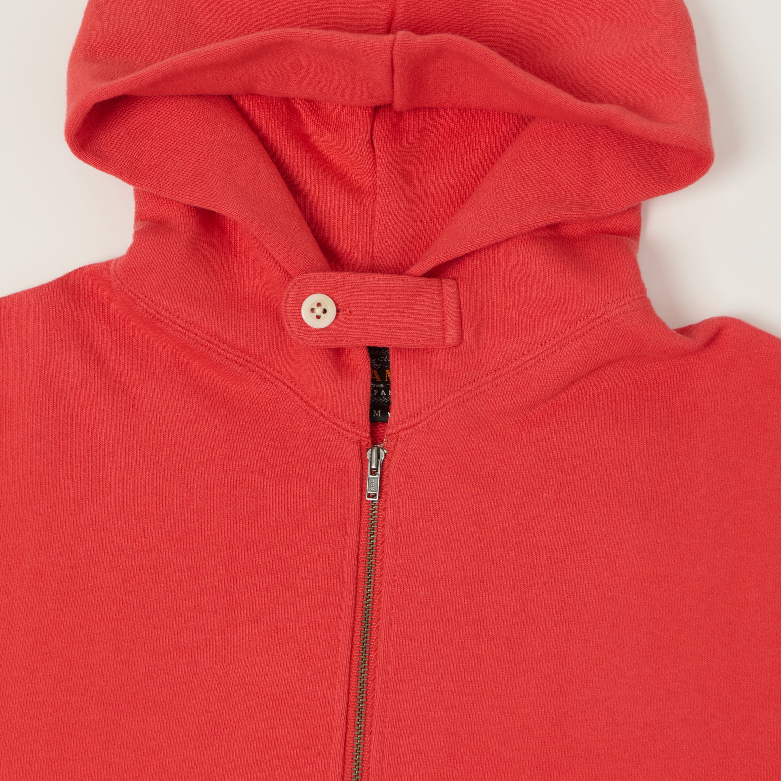 Beams Plus Quarter Zip Utility Hoodie - Red