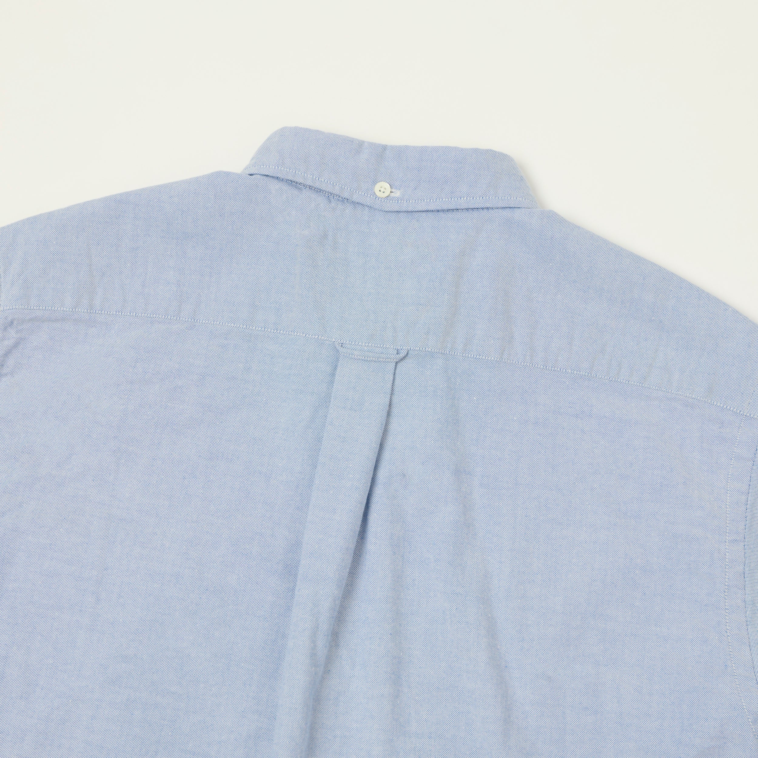 Beams Plus Button Down Short Sleeve Oxford Shirt - Sax