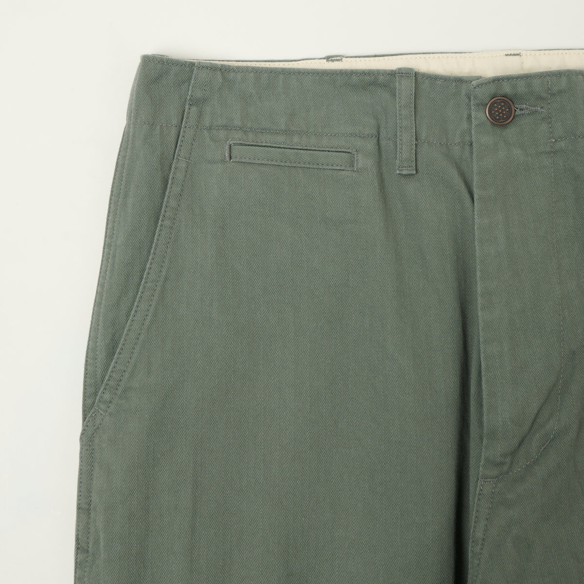 Beams Plus Herringbone Twill Chinos - Sage