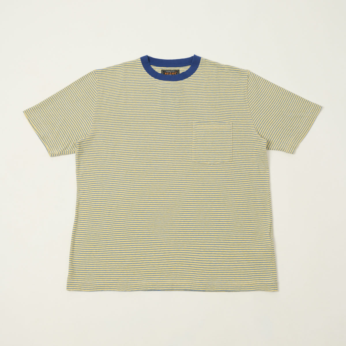 Beams Plus Stripe Pocket T-Shirt - Yellow