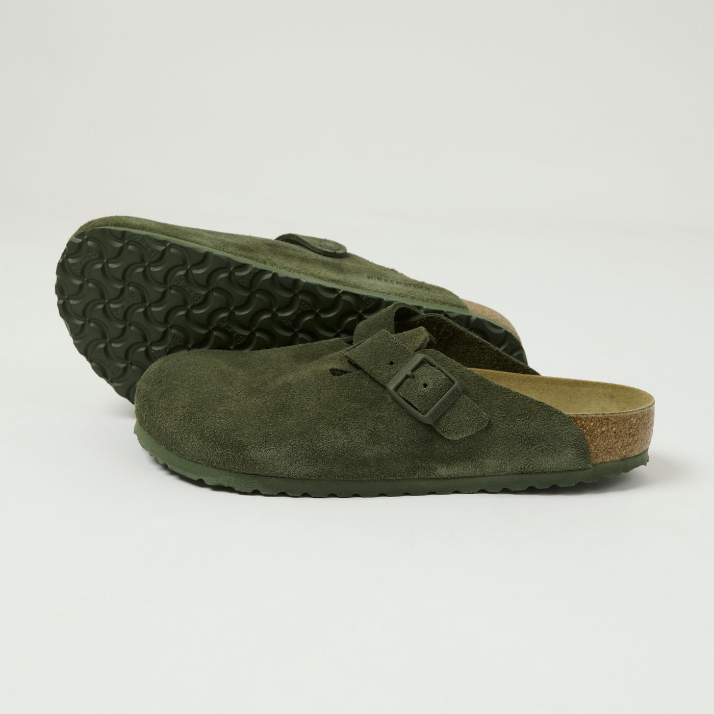 Birkenstock Boston Suede Leather Shoe - Thyme
