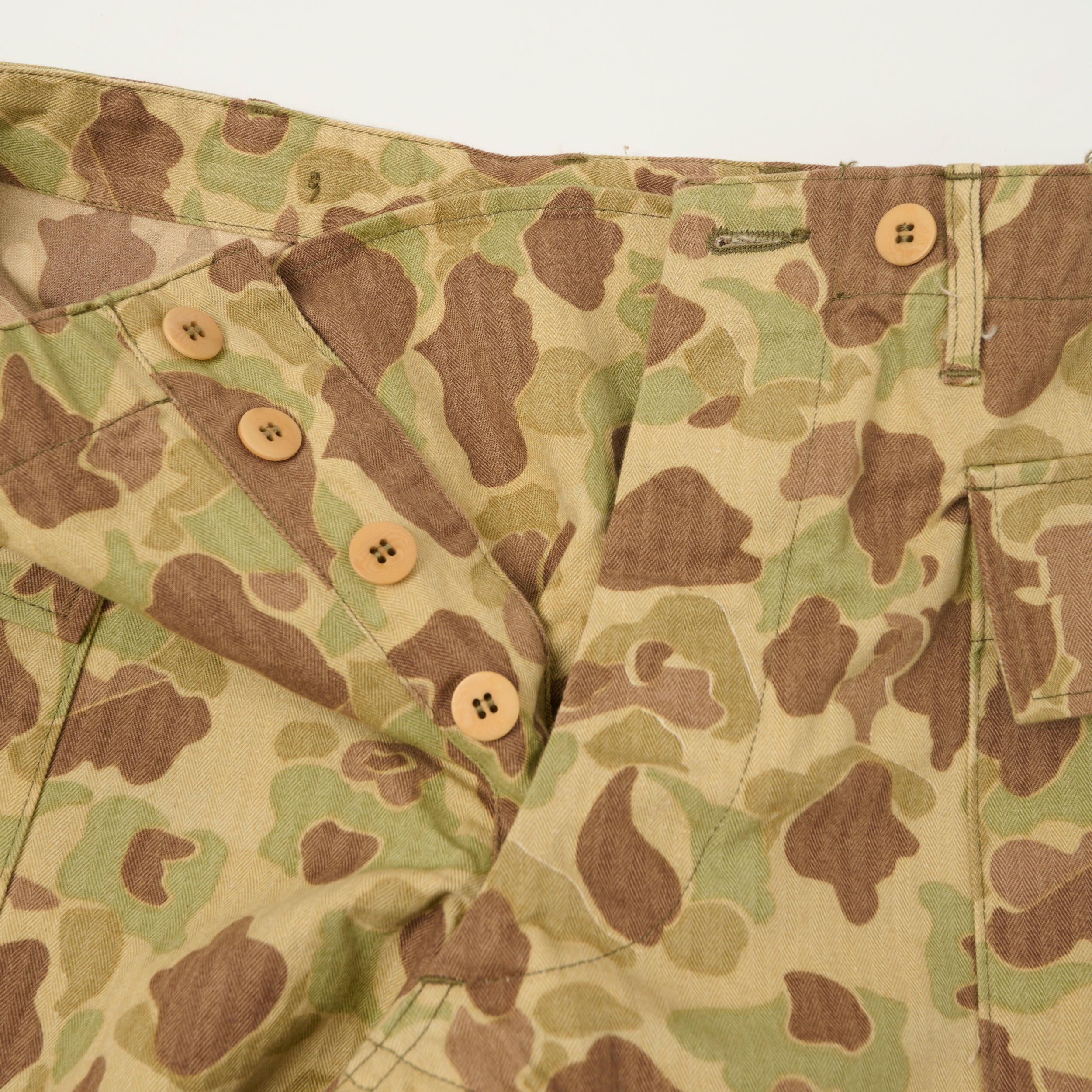 Buzz Rickson's Herringbone Twill Camoflage Shorts - Green/Multi