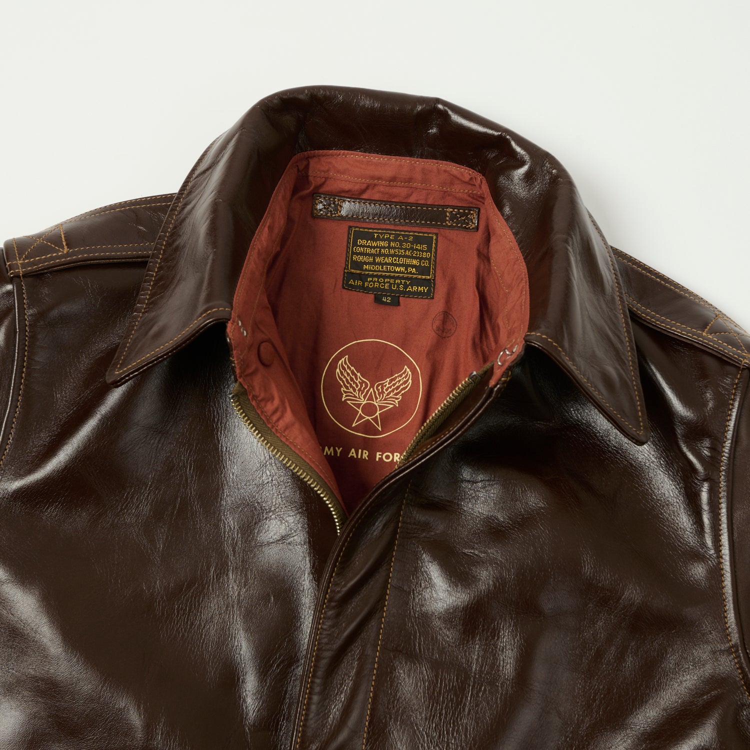 Buzz Rickson's A-2 'Rough Wear' Leather Flight Jacket - Brown