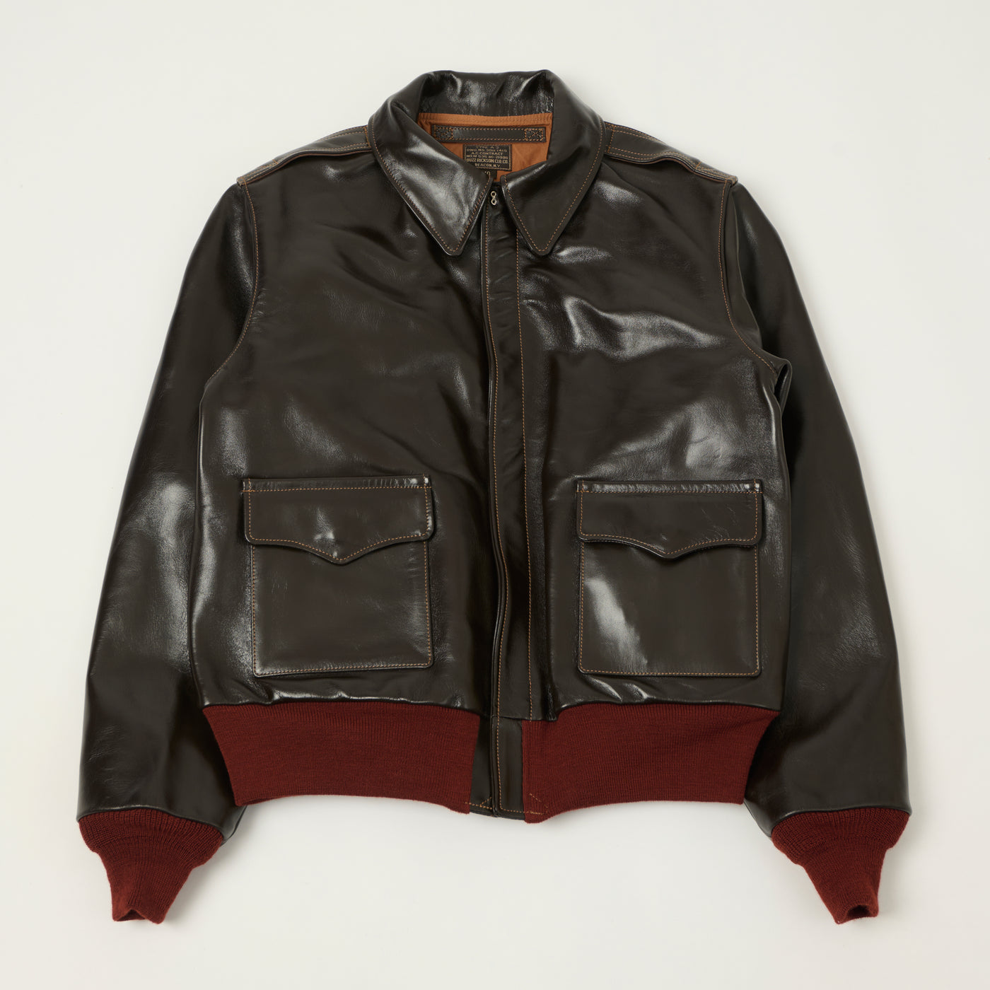 Buzz Rickson's A-2 'A.C.Contract' Leather Flight Jacket - Dark Brown