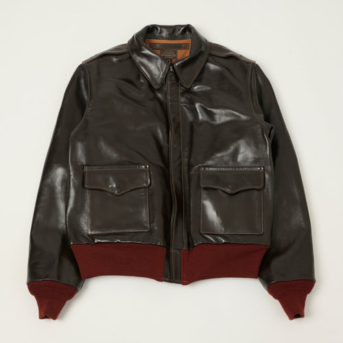 Buzz Rickson's A-2 'A.C.Contract' Leather Flight Jacket - Dark Brown