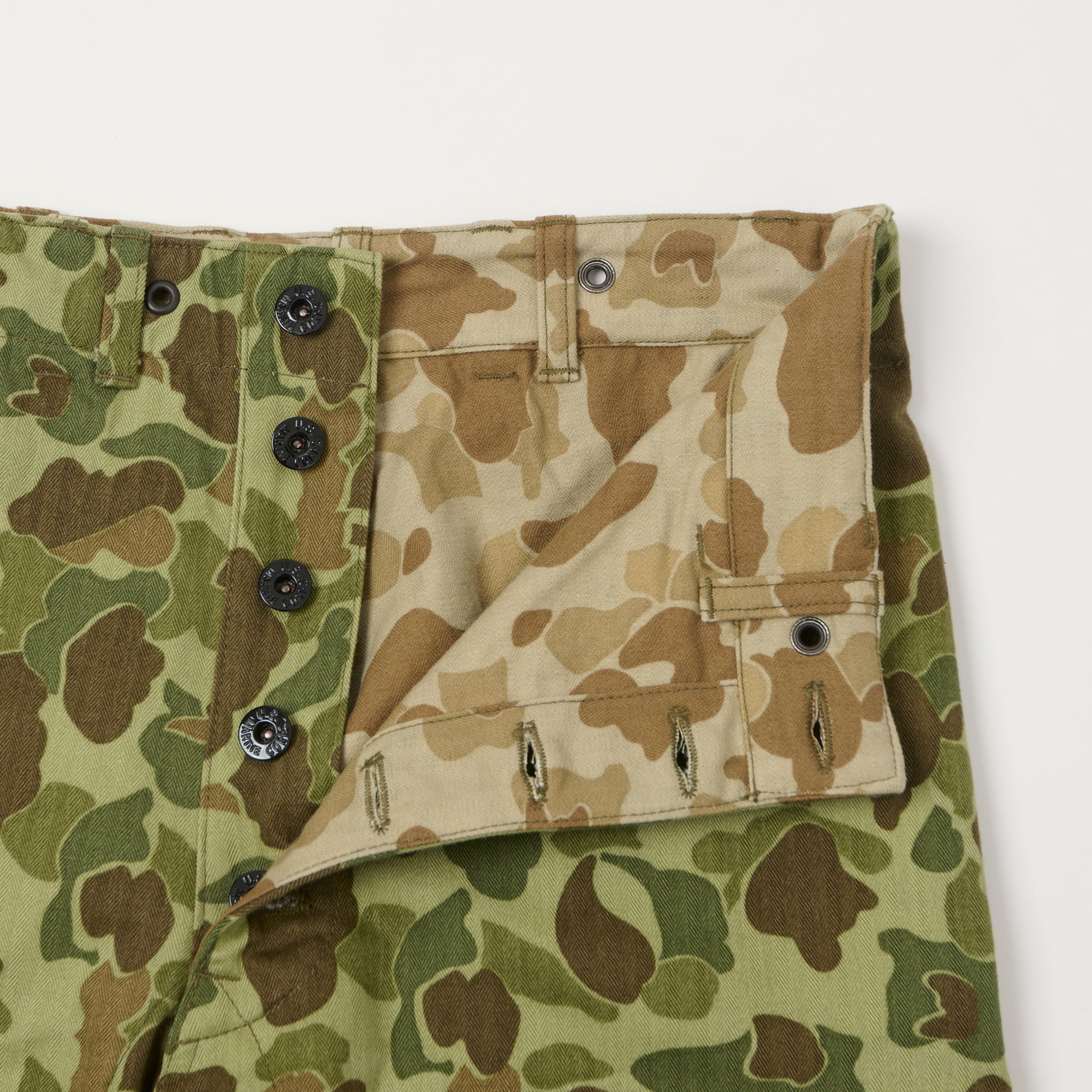 Buzz Rickson's U.S.M.C P-44 Herringbone Twill Trousers - Frogskin Camo