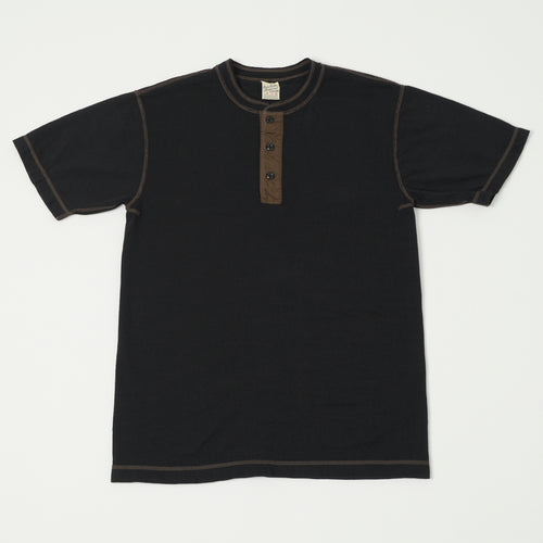 Buzz Rickson's Slub Henley T-Shirt - Black