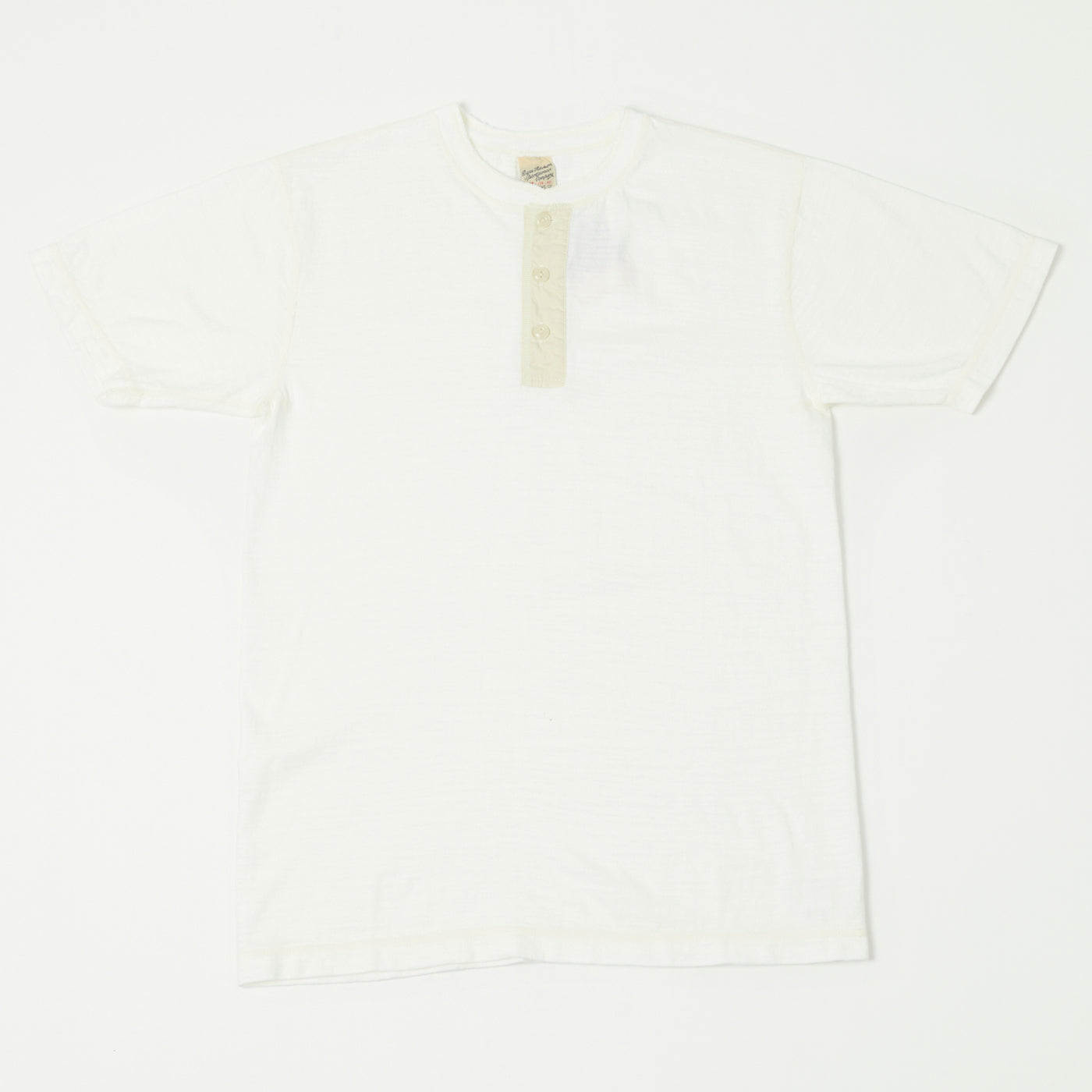 Buzz Rickson's Slub Henley T-Shirt - White