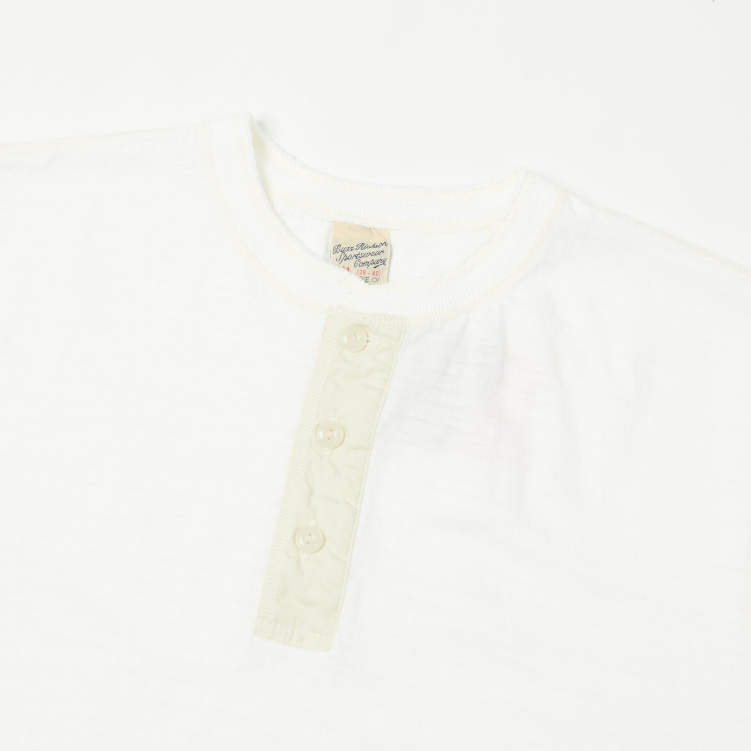 Buzz Rickson's Slub Henley T-Shirt - White