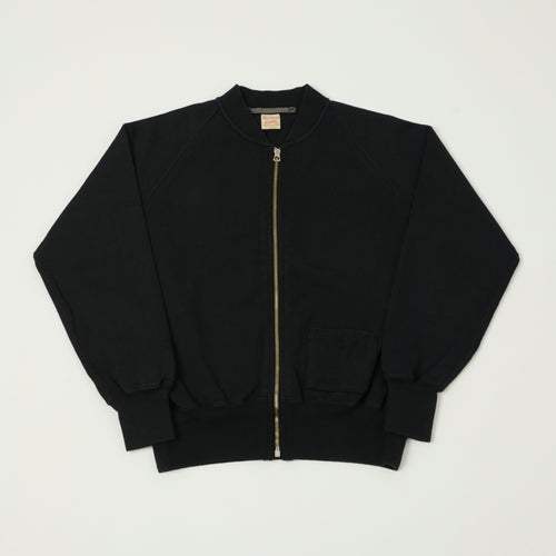 Buzz Rickson's C-2 Heavy Jersey Zip Sweatshirt - Black