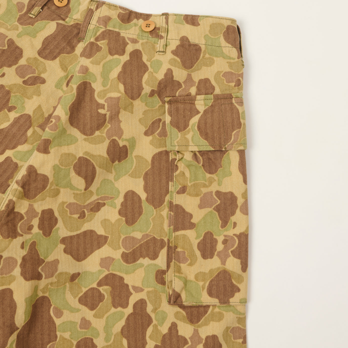 Buzz Rickson's Herringbone Twill Camoflage Shorts - Green/Multi