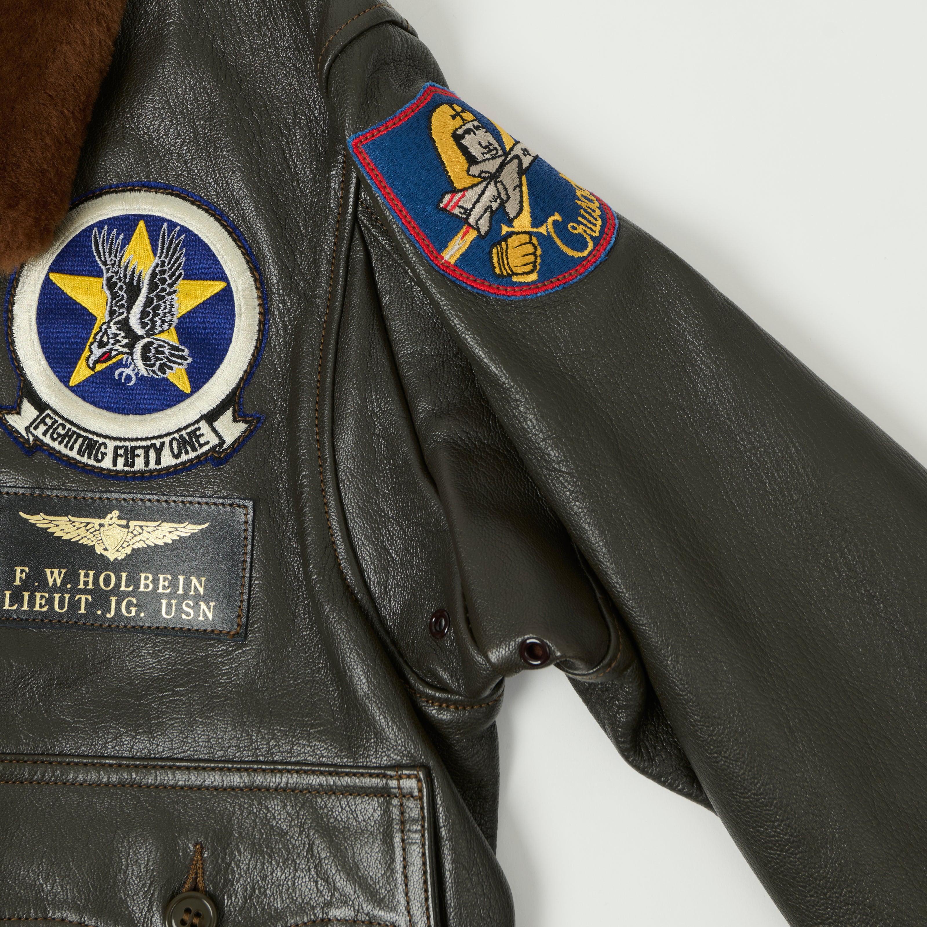 Buzz Rickson's Pritzker & Sons 'Last Gunfighters' Leather G-1 Flight Jacket - Grey Brown