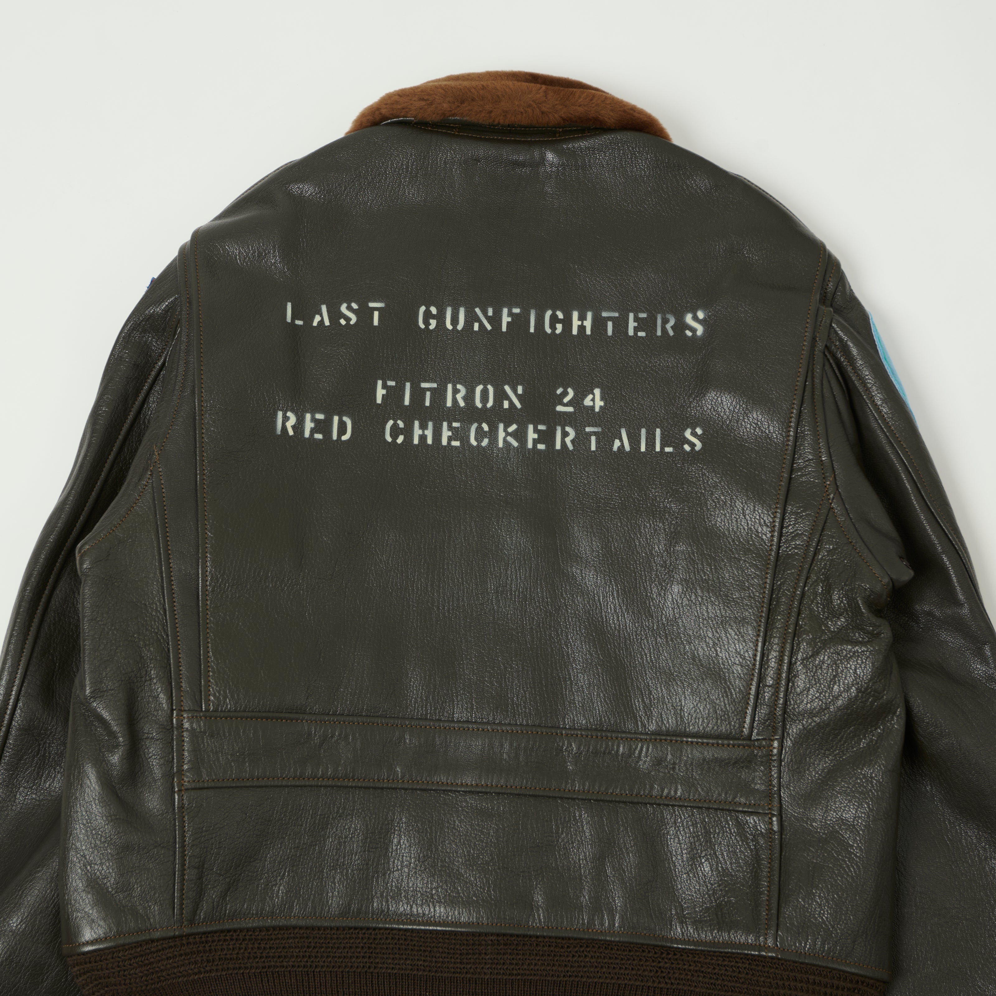 Buzz Rickson's Pritzker & Sons 'Last Gunfighters' Leather G-1 Flight Jacket - Grey Brown