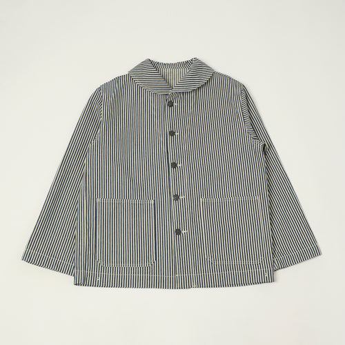 Buzz Rickson's U.S. Navy Hickory Stripe Shawl Collar Jacket - White/Blue