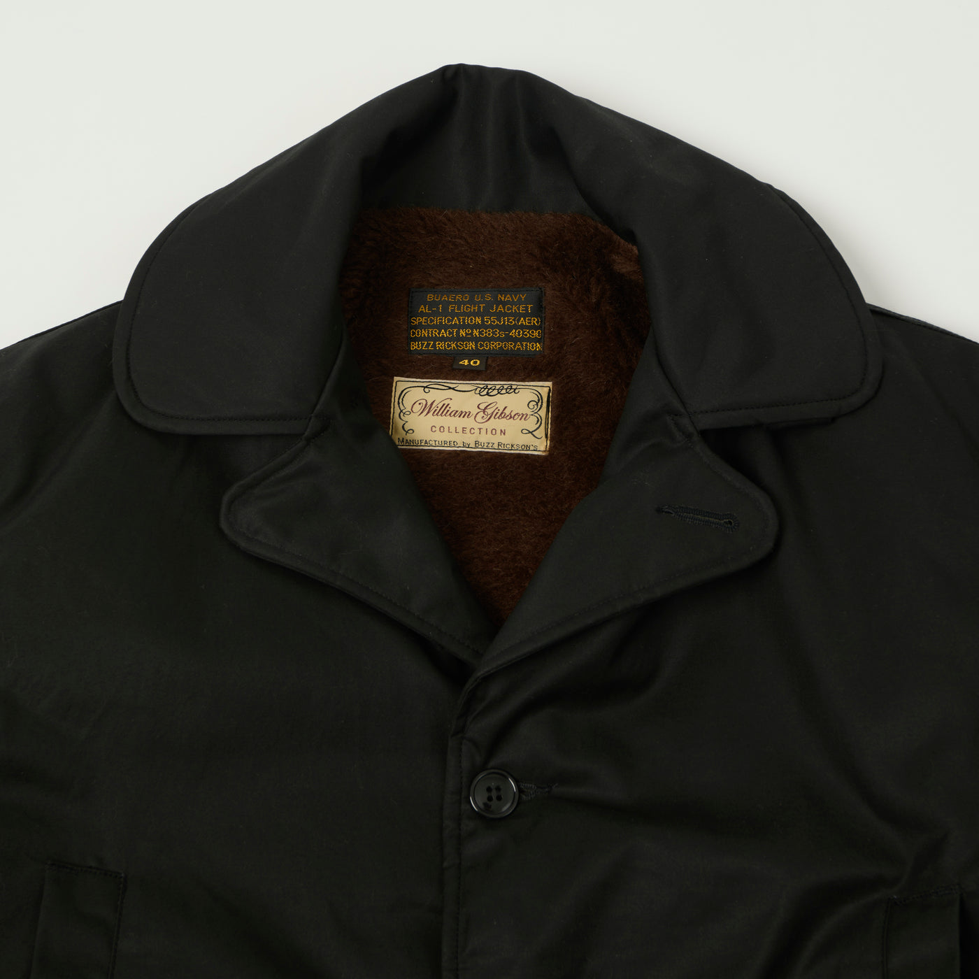 Buzz Rickson's William Gibson U.S. Navy AL-1 Flight Jacket - Black