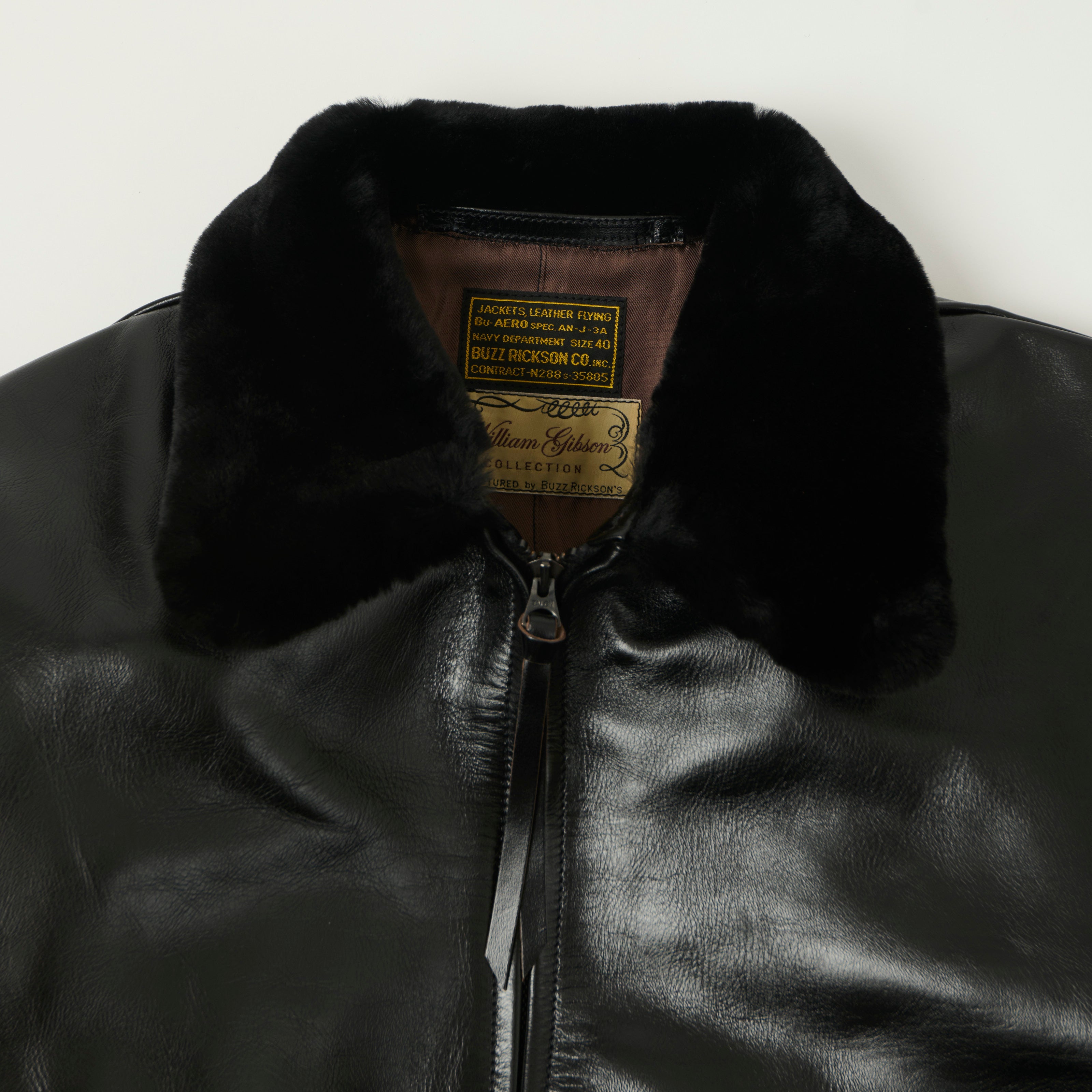Buzz Rickson's William Gibson Type AN-J-3A Horsehide Flight Jacket - Black