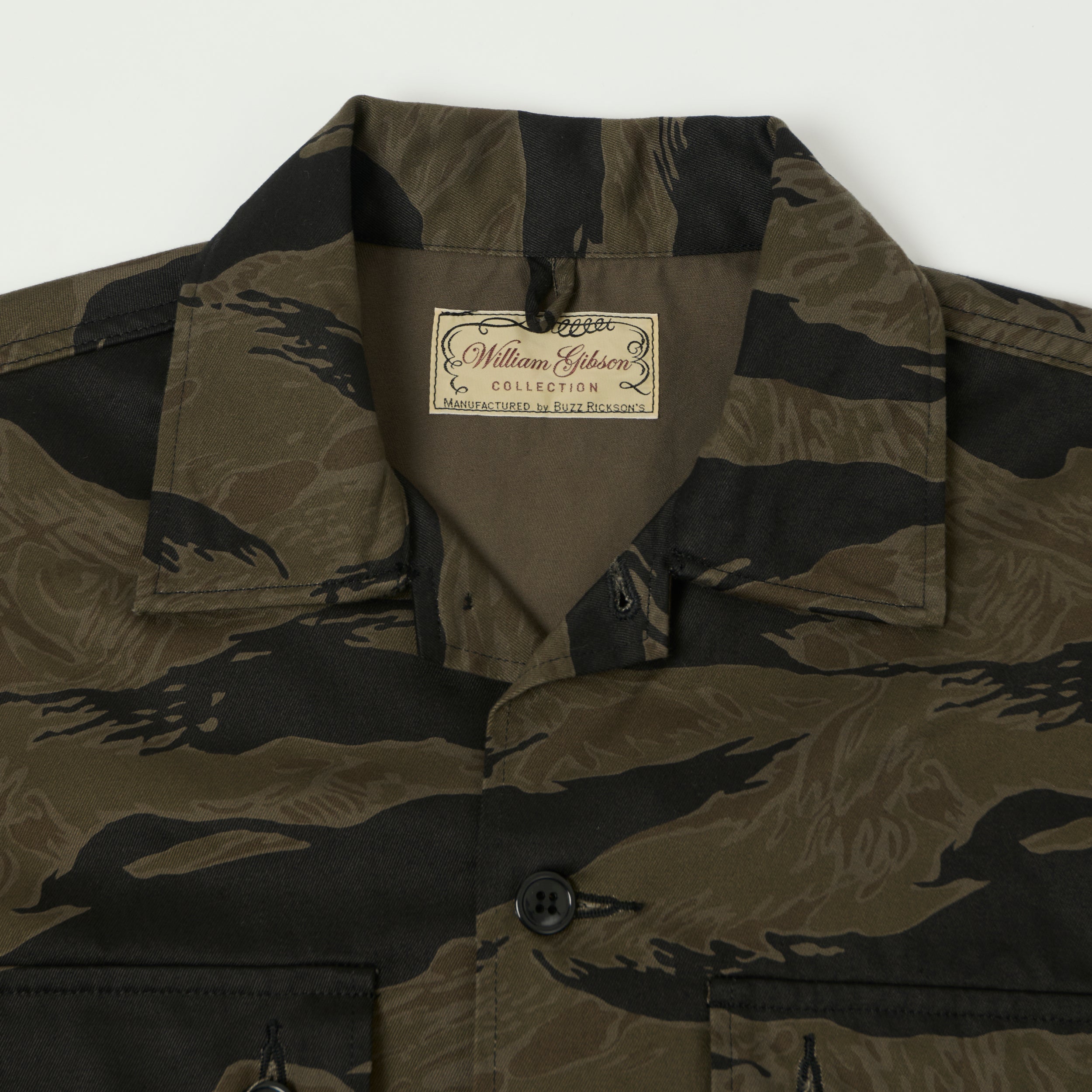 Buzz Rickson's William Gibson Black Tiger Stripe Camo Jacket - Black/Olive