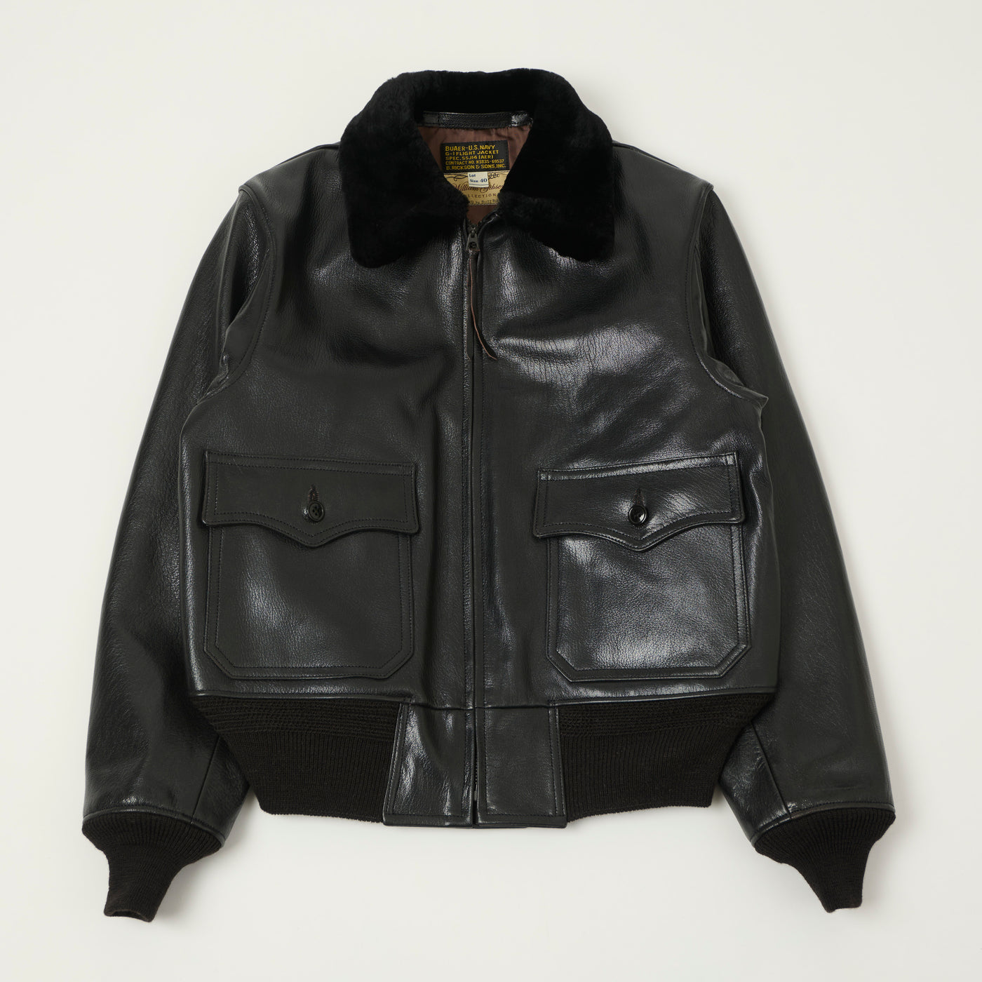 Buzz Rickson's William Gibson Type G-1 Goatskin Flight Jacket - Black
