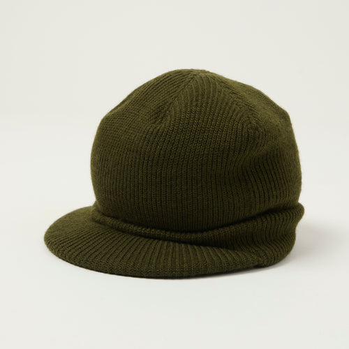 Buzz Rickson's Wool Knit Jeep Cap - Olive