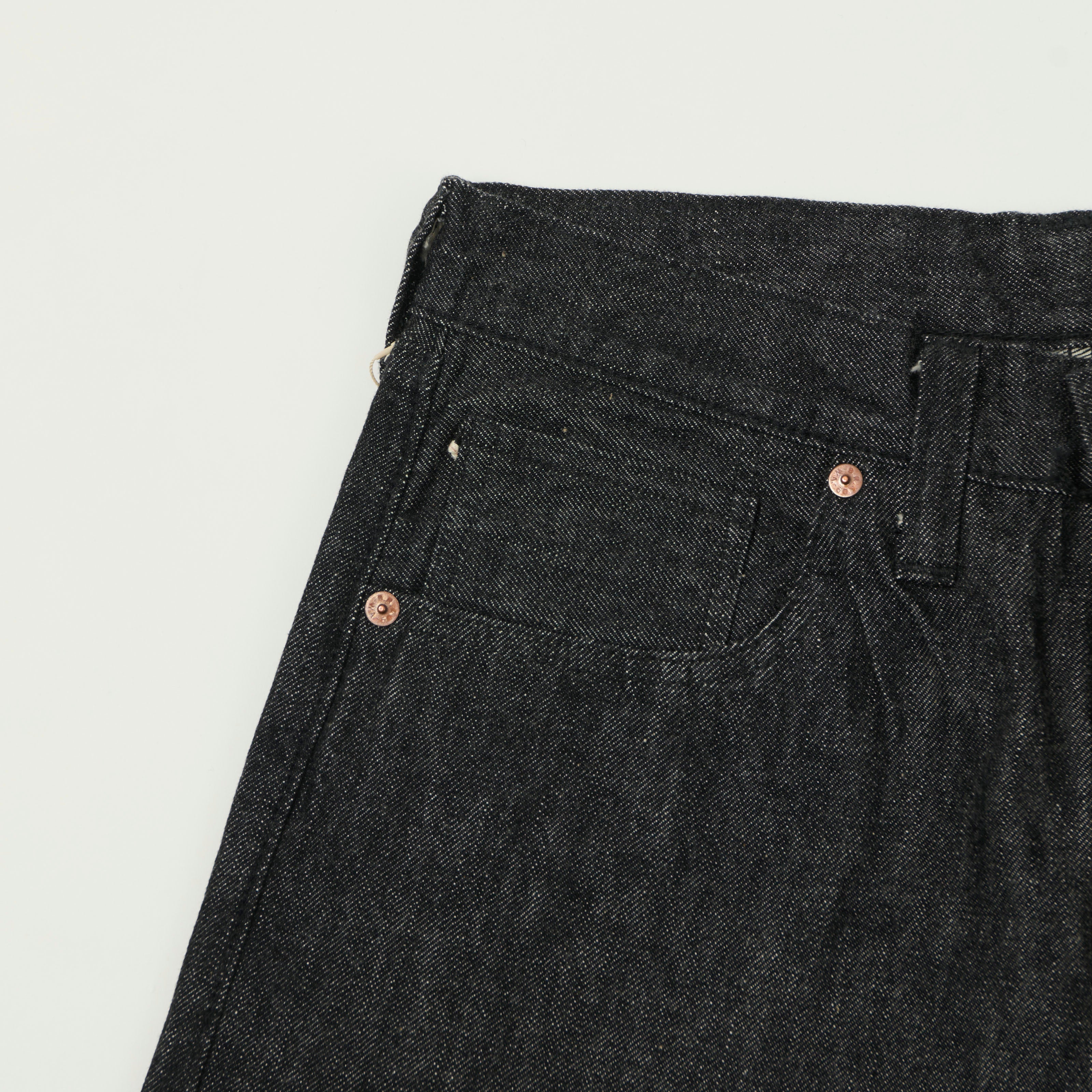 Buzz Rickson's WWII 'Waist Overall' 13.6oz Loose Straight Jean - Black One Wash