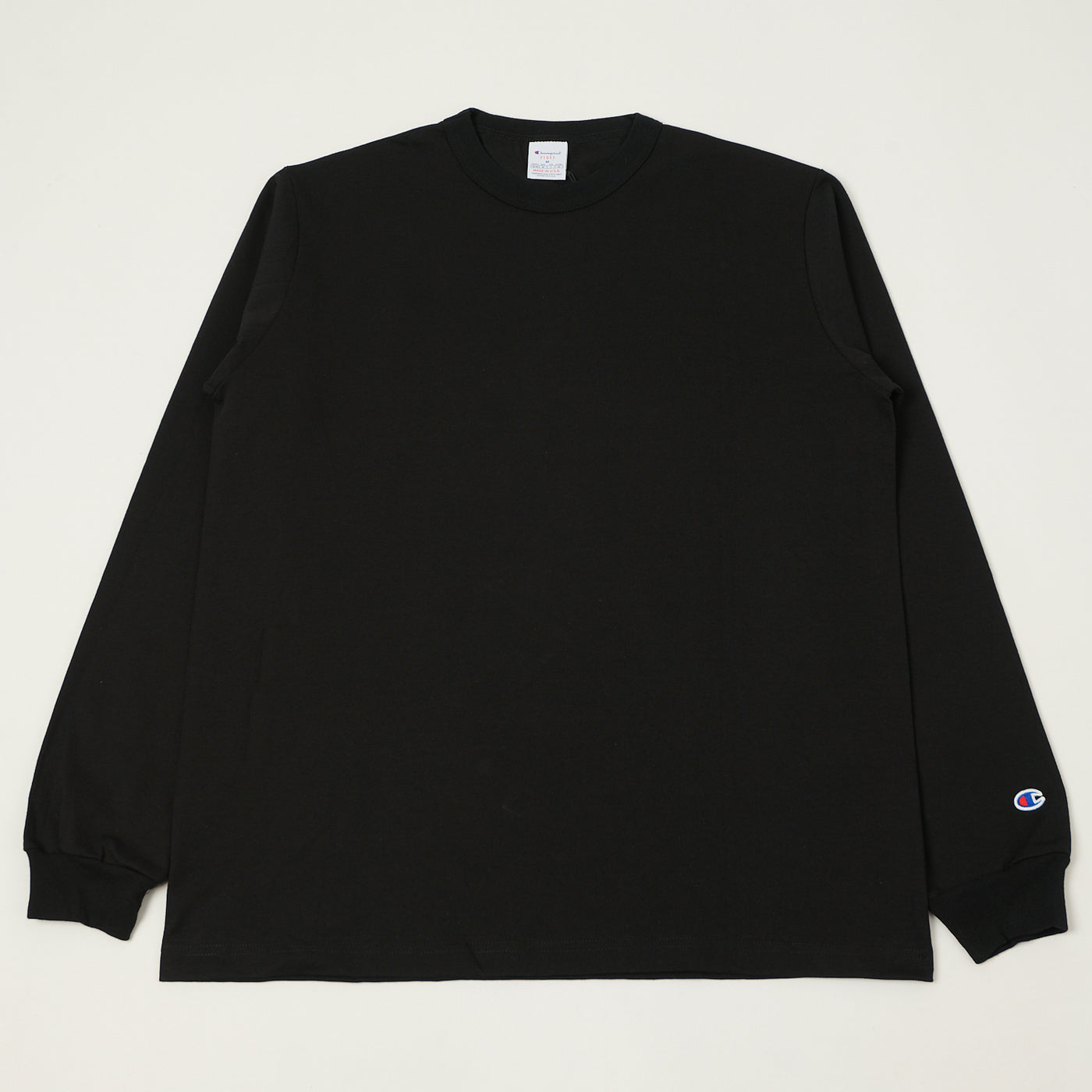 Champion Made in USA Long Sleeve Crewneck T-Shirt - Black