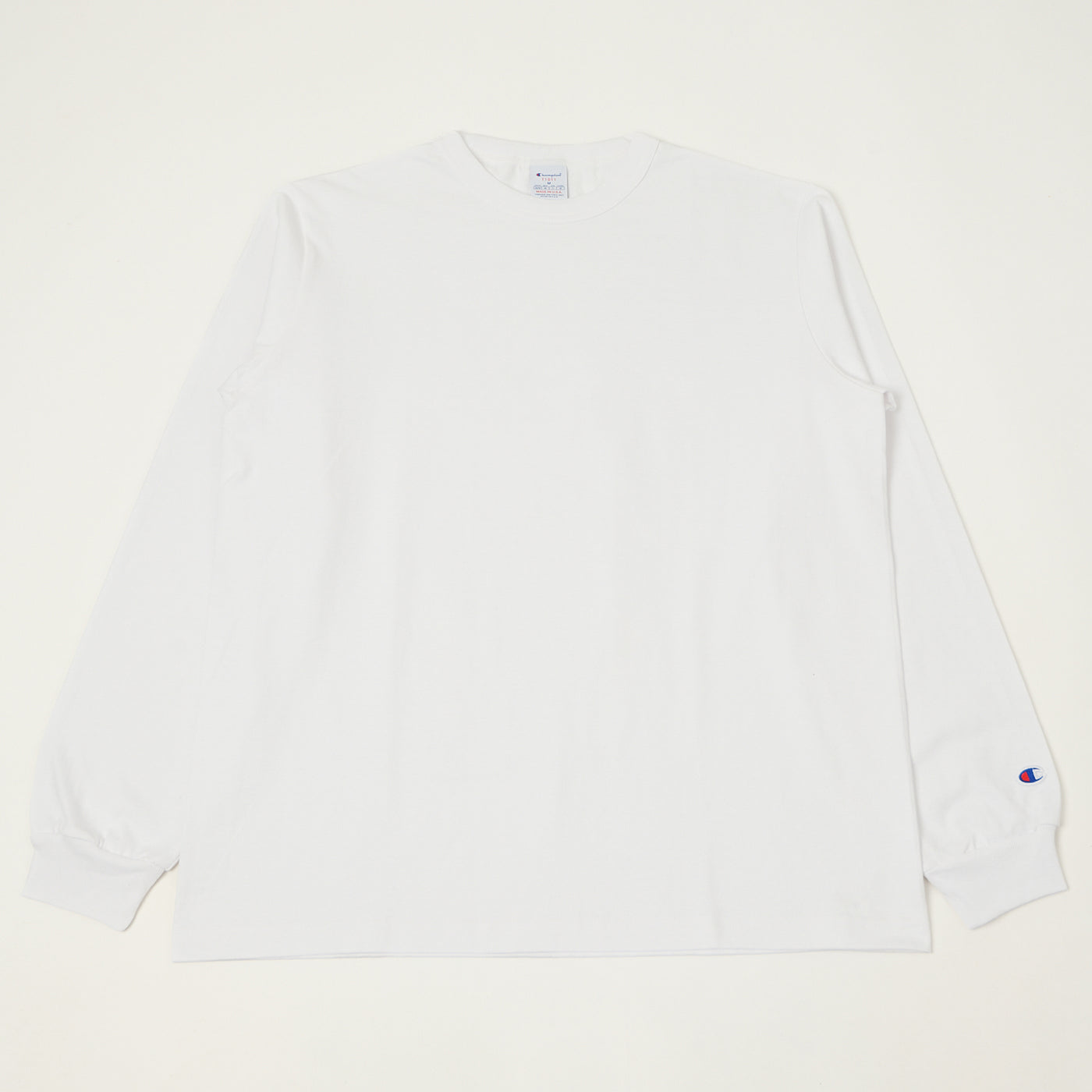 Champion Made in USA Long Sleeve Crewneck T-Shirt - White