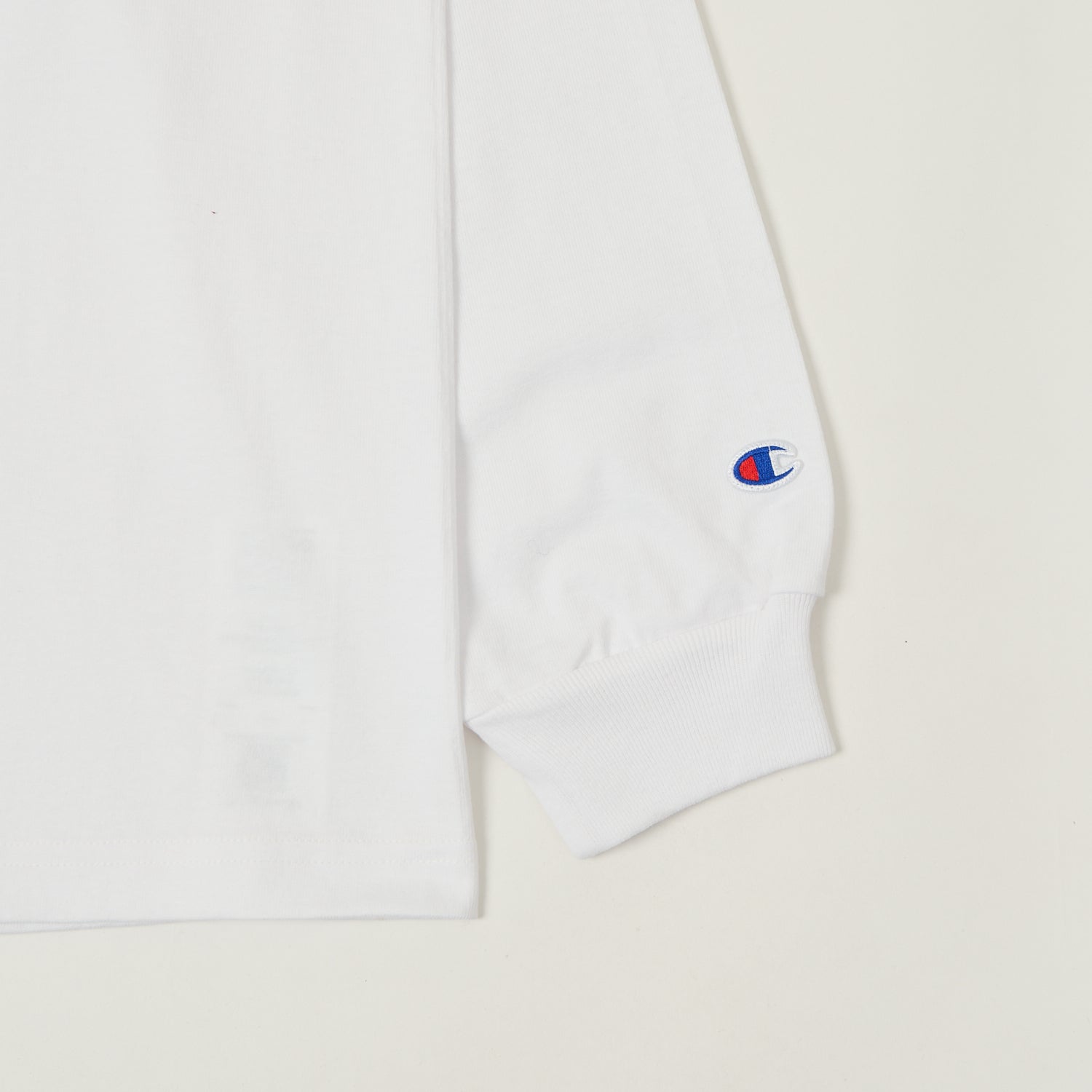 Champion Made in USA Long Sleeve Crewneck T-Shirt - White