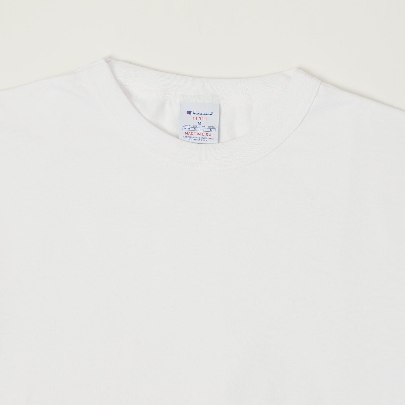 Champion Made in USA Long Sleeve Crewneck T-Shirt - White