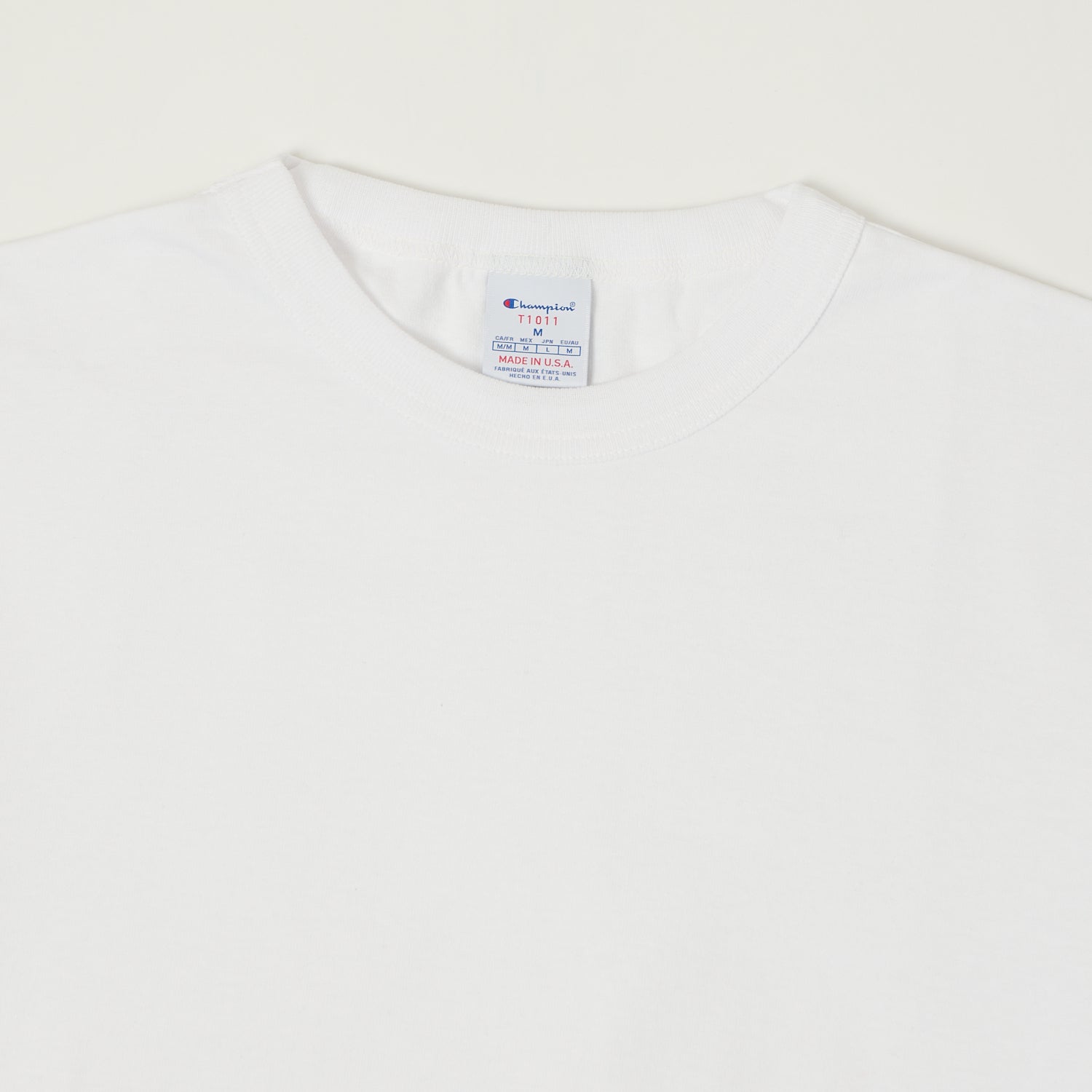 Champion Made in USA Long Sleeve Crewneck T-Shirt - White
