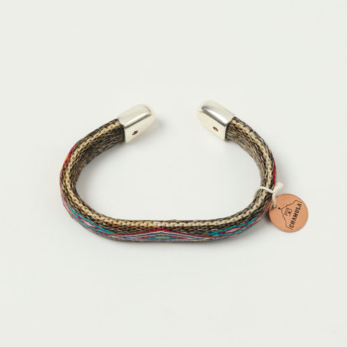 Chamula Bendable Horsehair Bracelet - Red/Brown/Turquoise