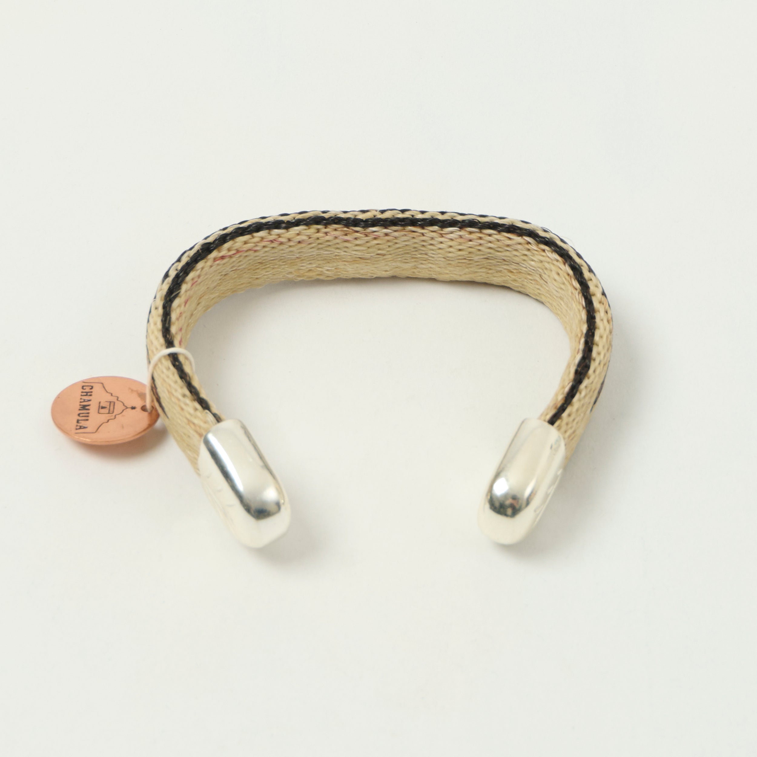 Chamula Bendable Horsehair Bracelet - White/Brown