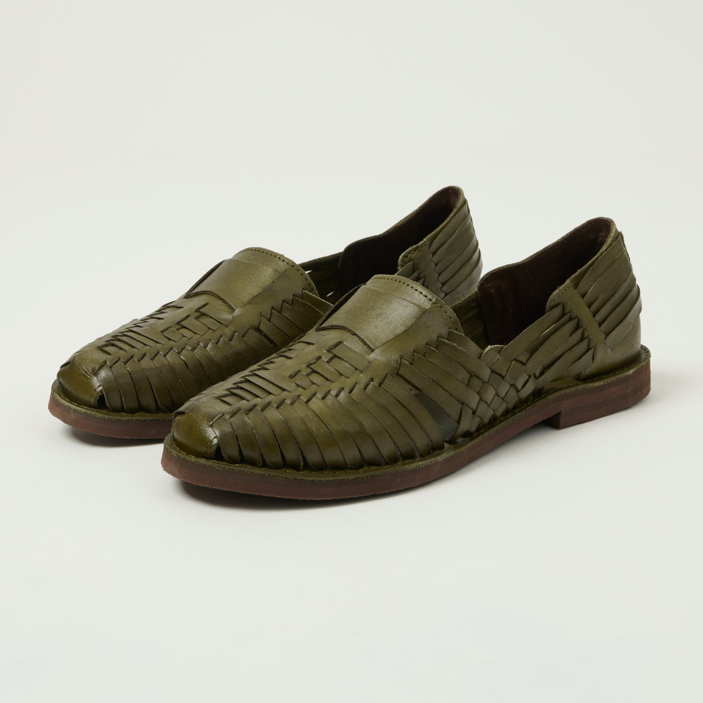 Chamula Brasilia Woven Huarache Shoe - Olive