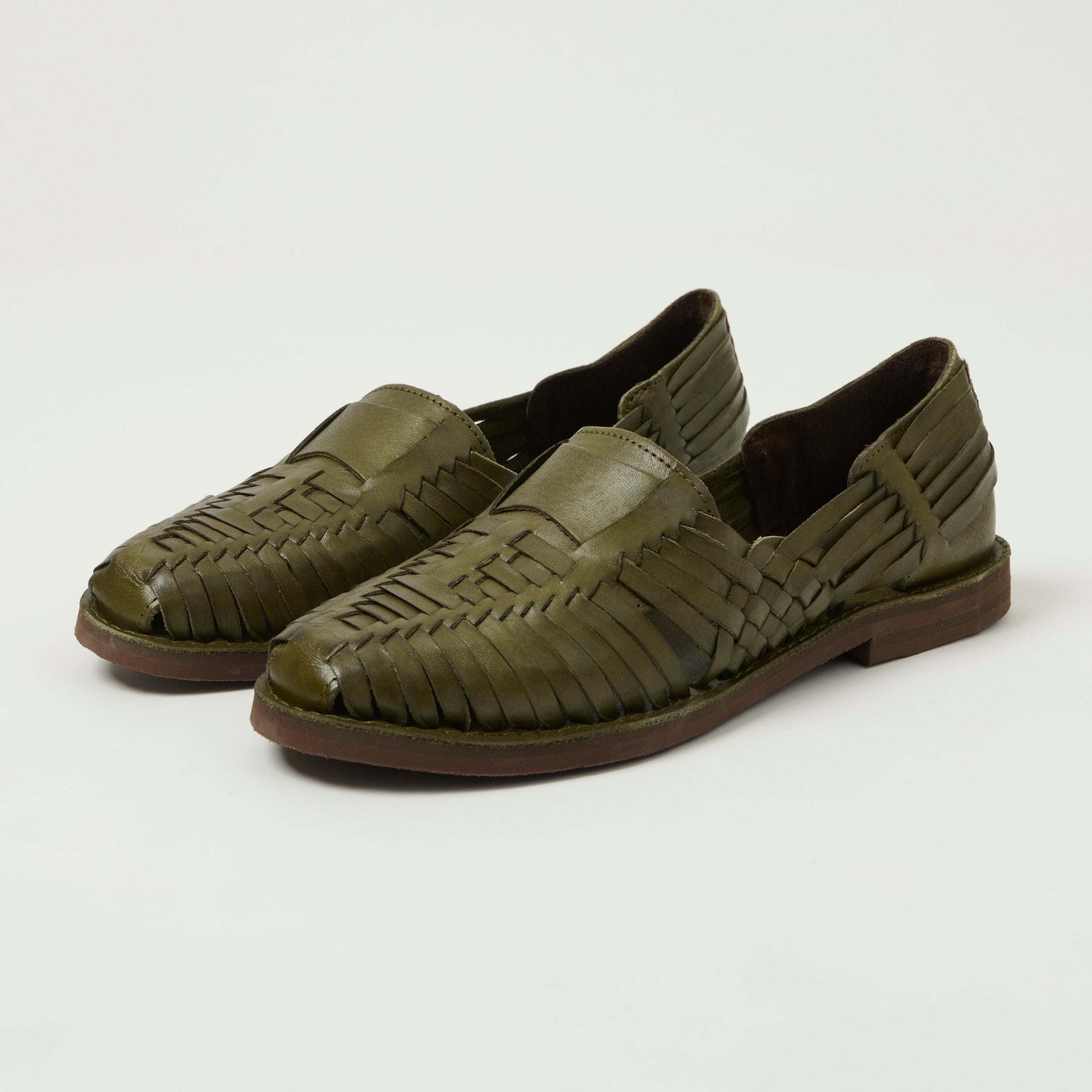 Chamula Brasilia Woven Huarache Shoe - Olive
